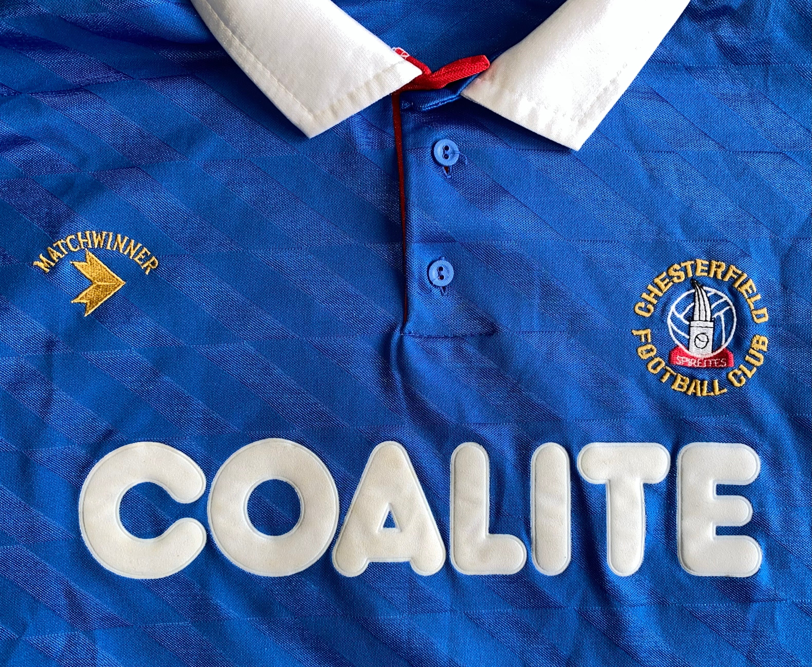 1990/91 CHESTERFIELD MATCH WORN HOME SHIRT #5