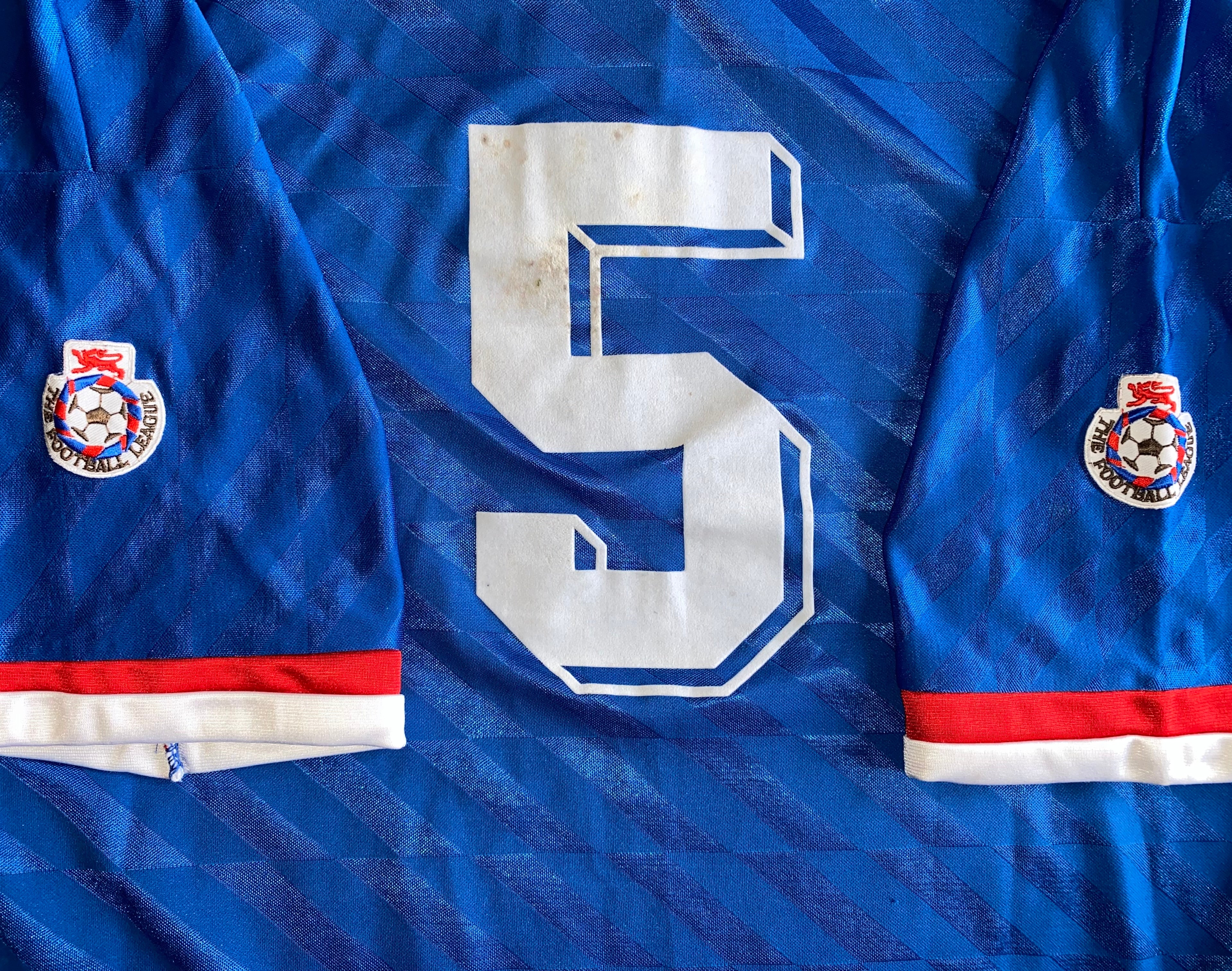 1990/91 CHESTERFIELD MATCH WORN HOME SHIRT #5