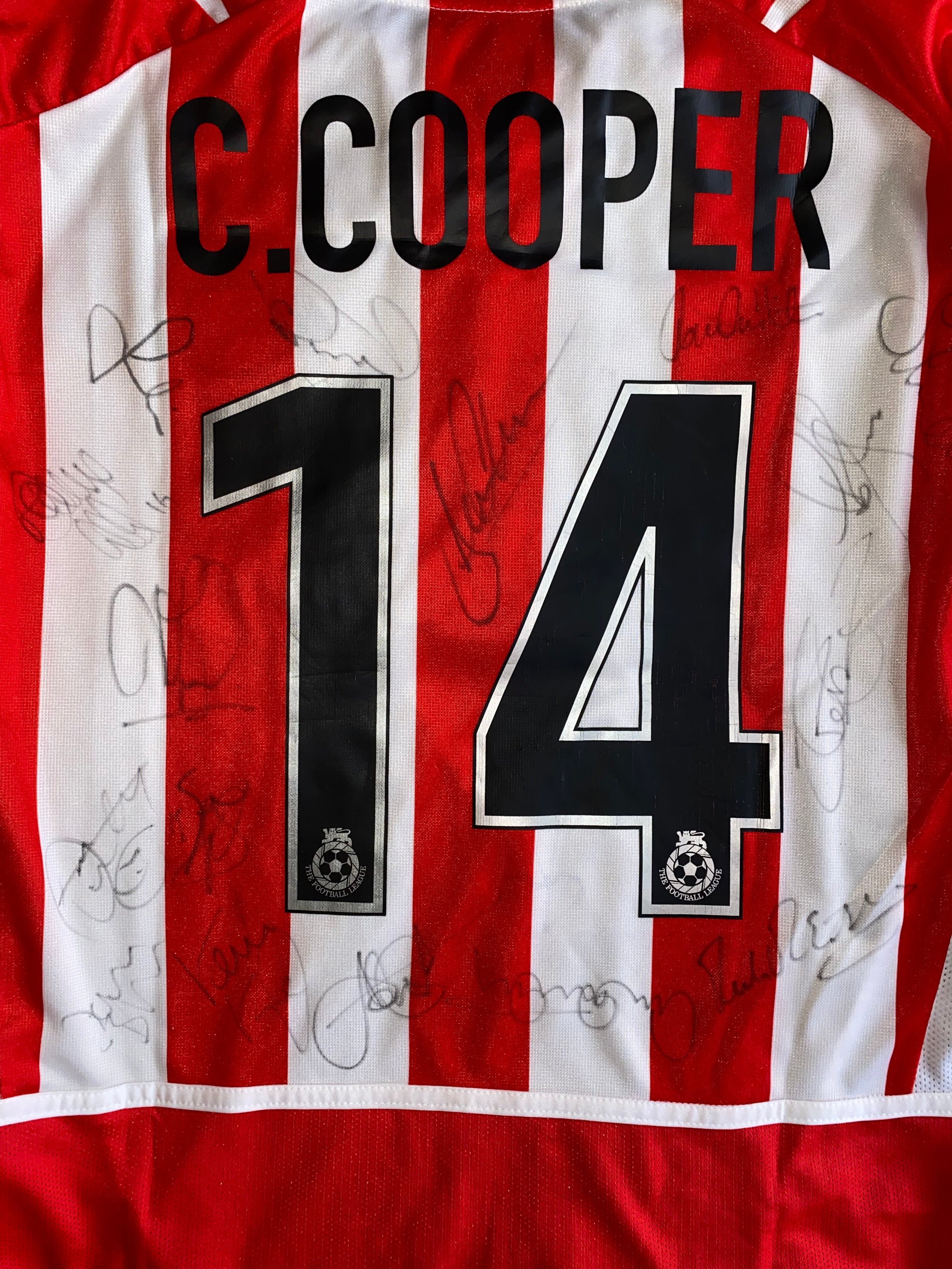 2003/04 SUNDERLAND MATCH WORN HOME SHIRT COOPER #14