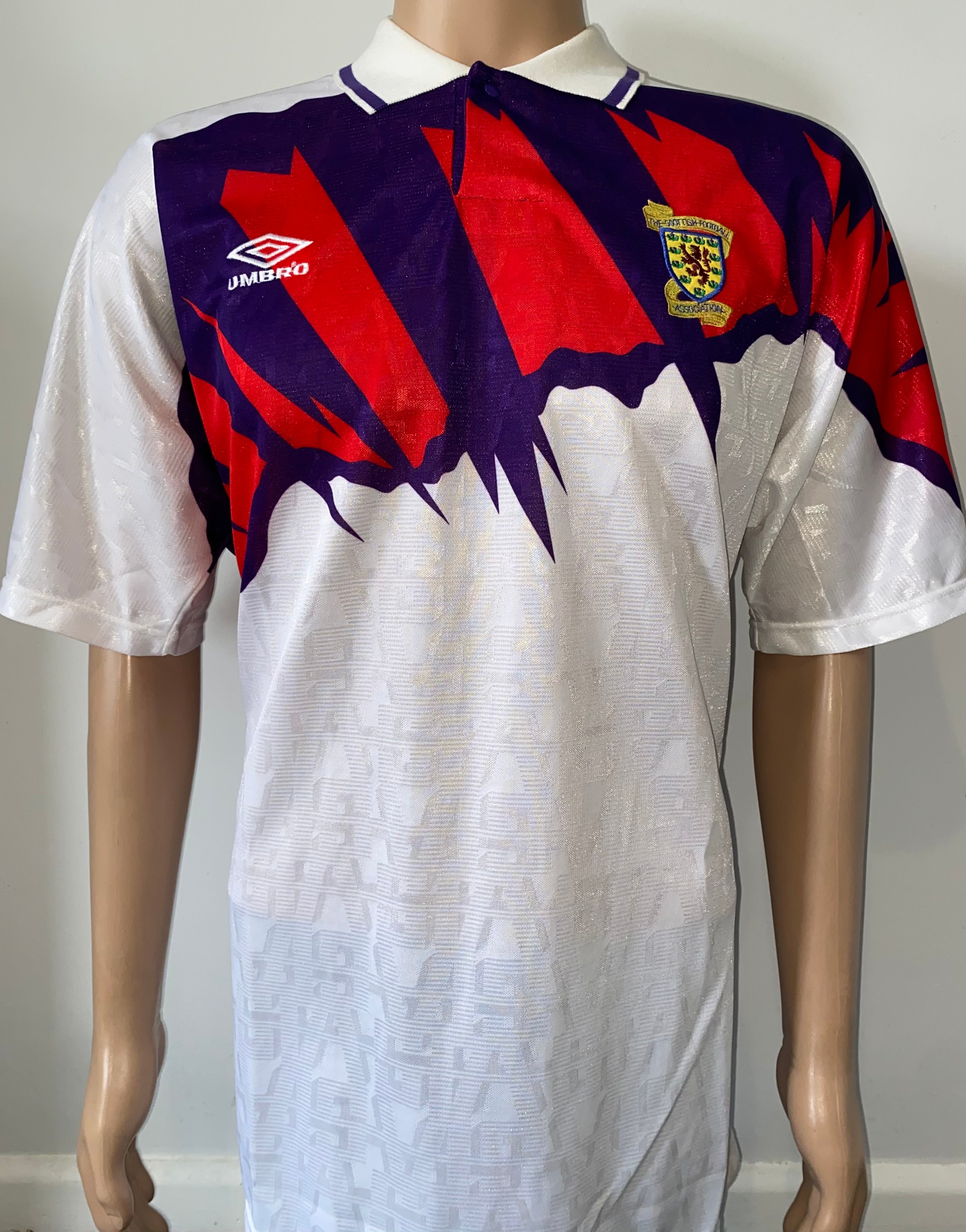 1992/93 SCOTLAND MATCH WORN SHIRT UMBRO AWAY SHIRT #3