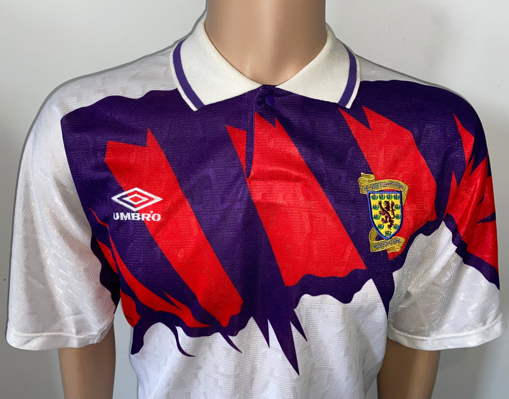 1992/93 SCOTLAND MATCH WORN SHIRT UMBRO AWAY SHIRT #3