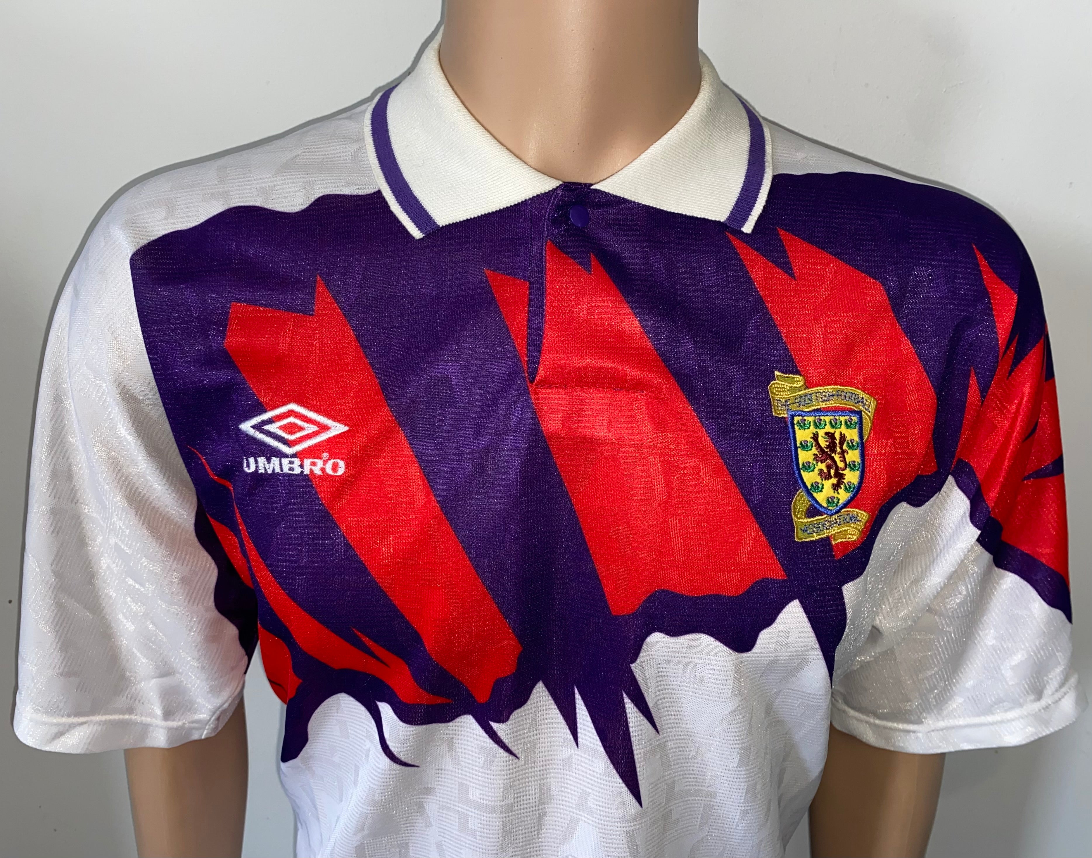 1992/93 SCOTLAND MATCH WORN SHIRT UMBRO AWAY SHIRT #3