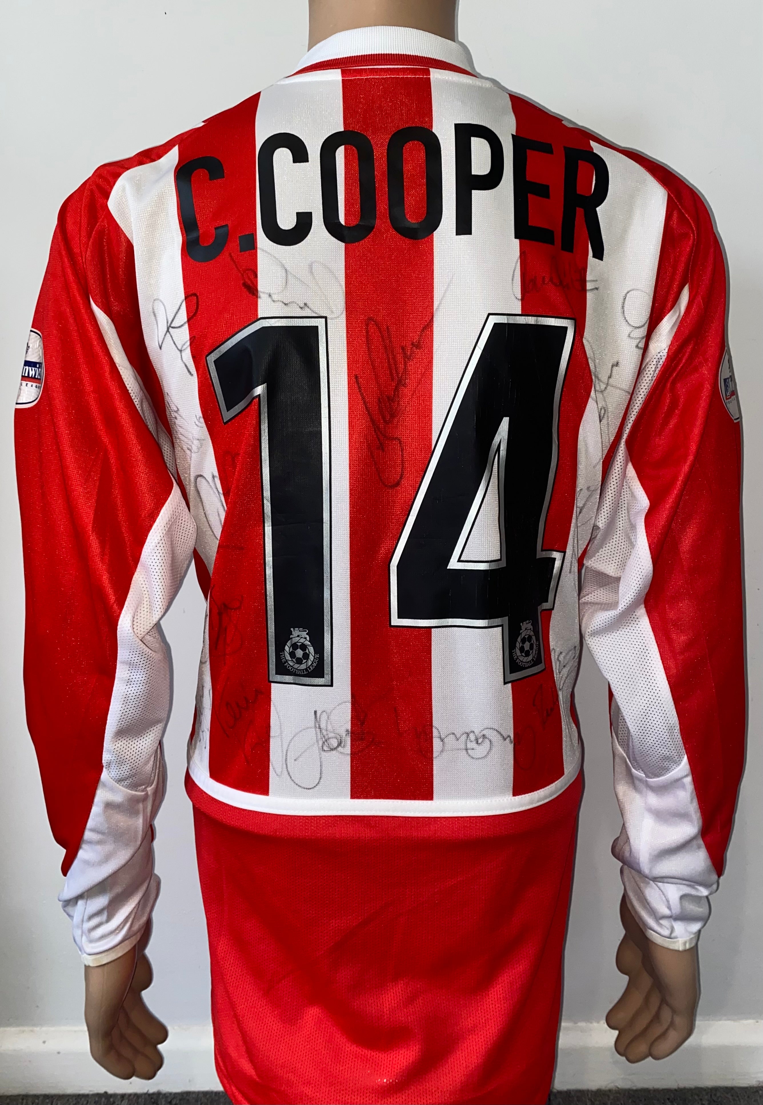 2003/04 SUNDERLAND MATCH WORN HOME SHIRT COOPER #14