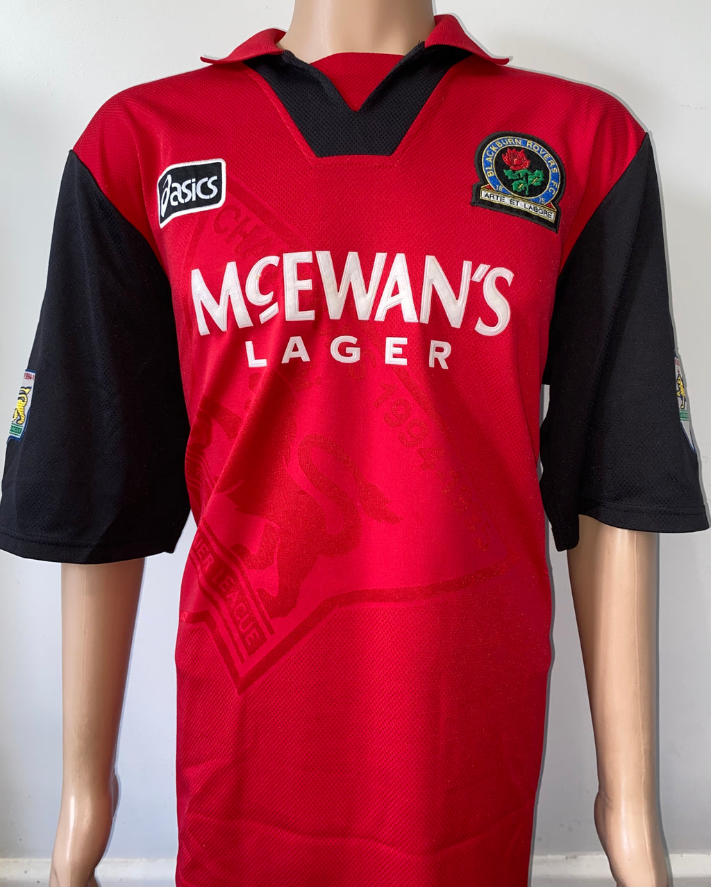 1995/96 MATCH ISSUE BLACKBURN ROVERS AWAY SHIRT SLATER #17