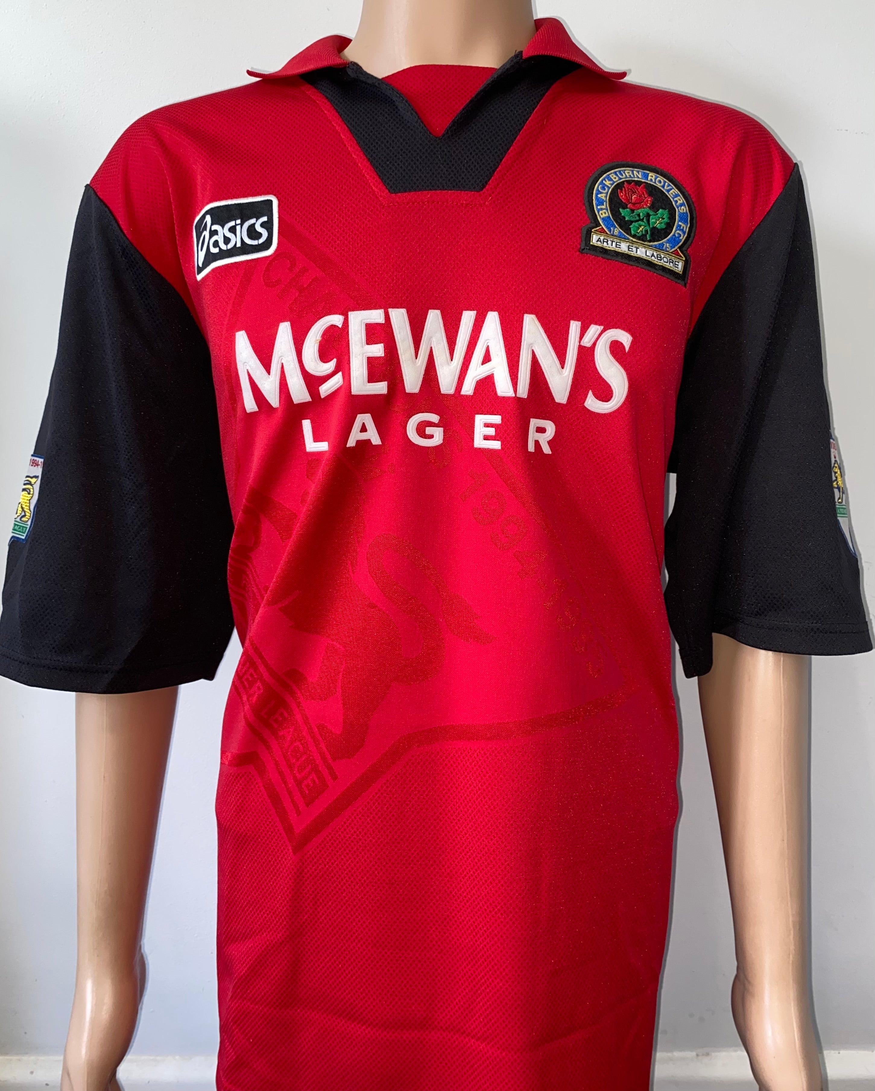 1995/96 MATCH ISSUE BLACKBURN ROVERS AWAY SHIRT SLATER #17