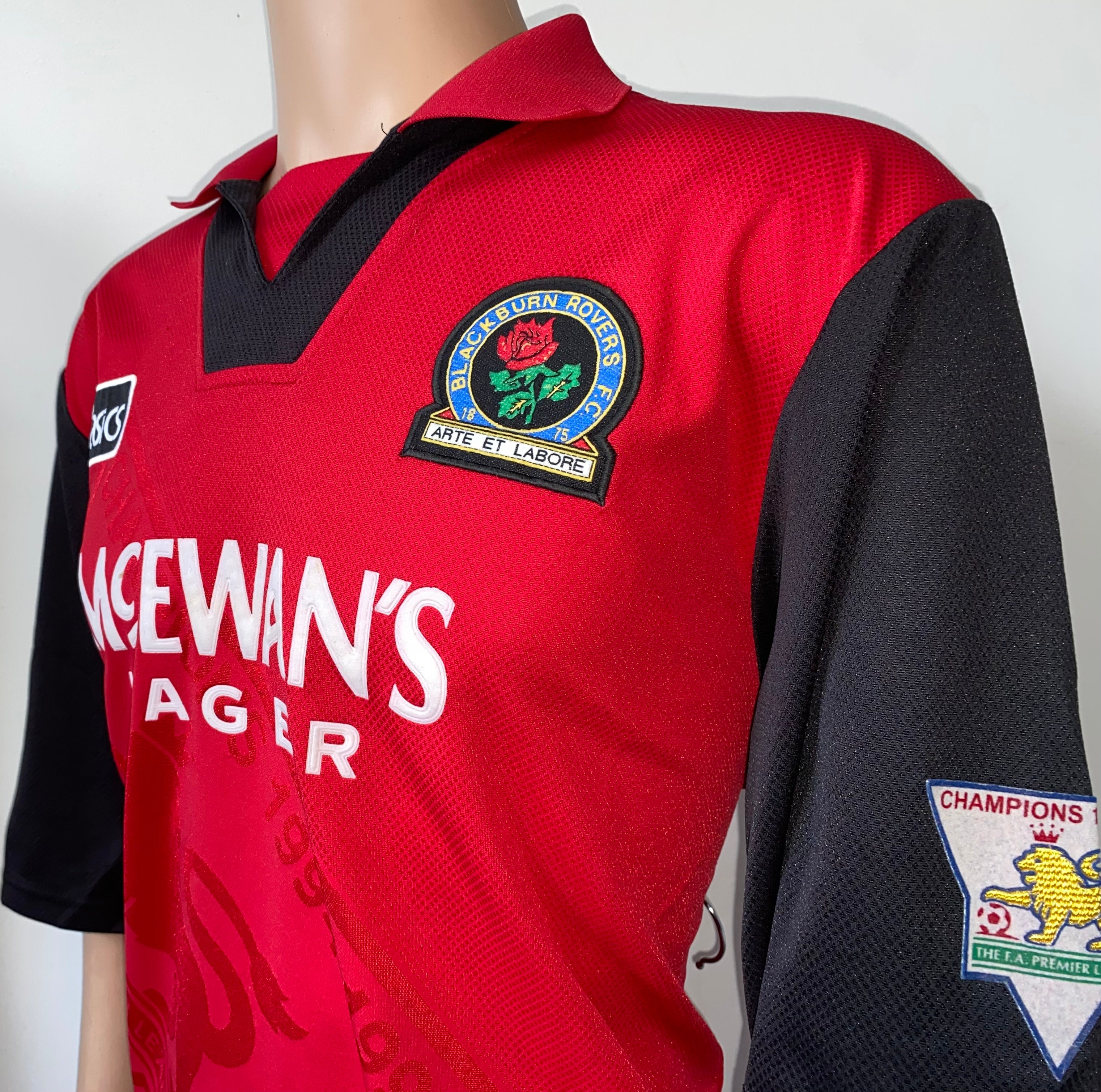 1995/96 MATCH ISSUE BLACKBURN ROVERS AWAY SHIRT SLATER #17