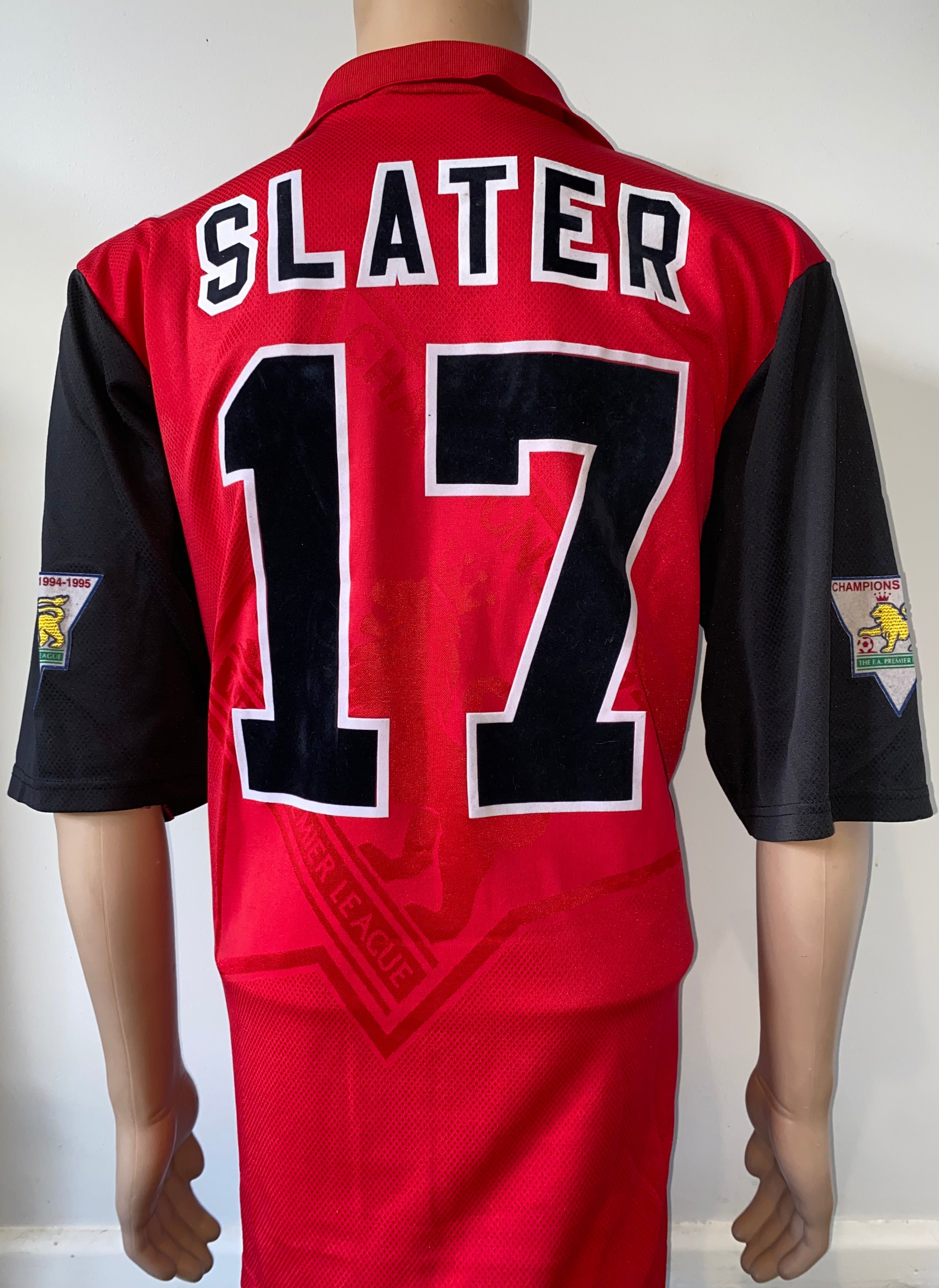 1995/96 MATCH ISSUE BLACKBURN ROVERS AWAY SHIRT SLATER #17