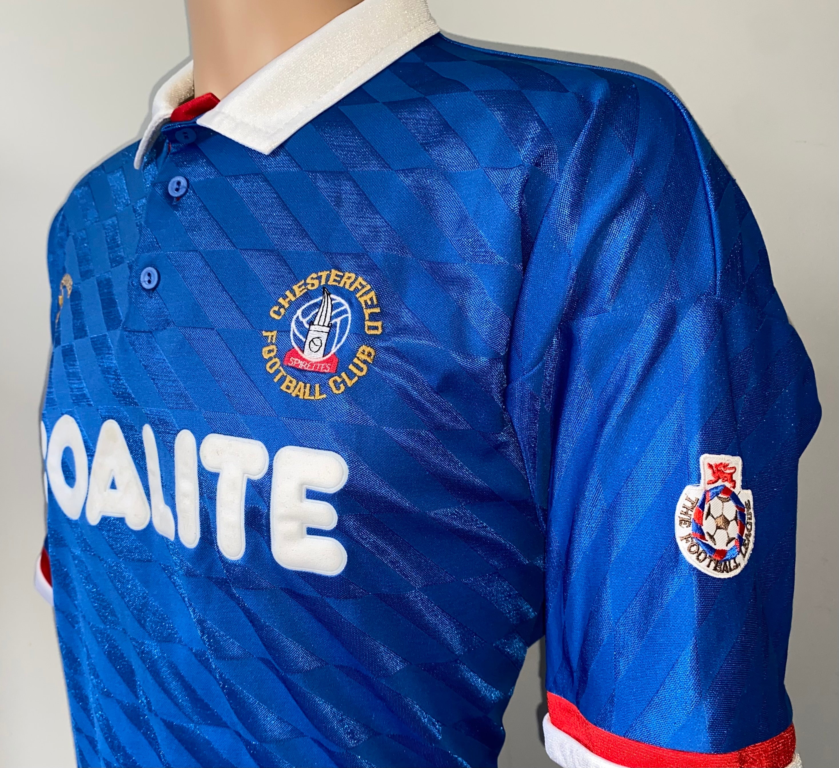 1990/91 CHESTERFIELD MATCH WORN HOME SHIRT #5