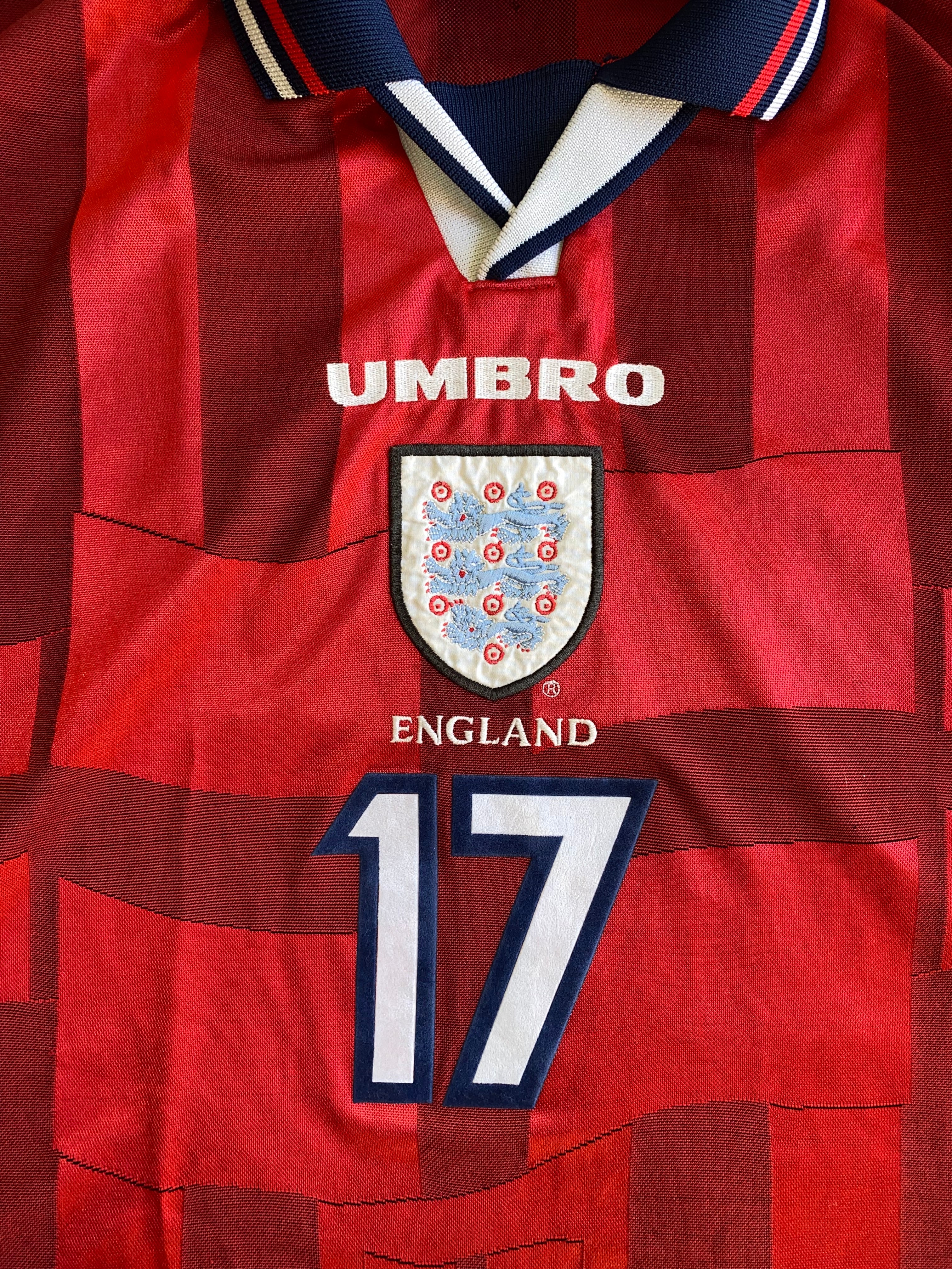 1997 ENGLAND MATCH ISSUE AWAY SHIRT #17