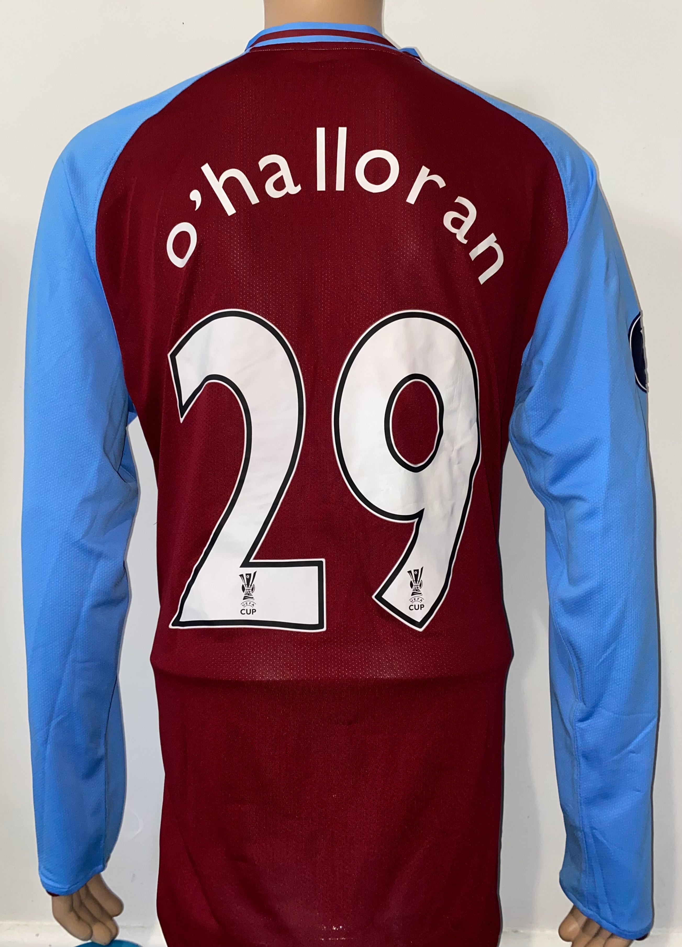2008/09 MATCH ISSUE ASTON VILLA UEFA CUP SHIRT (O'HALLORAN #29)
