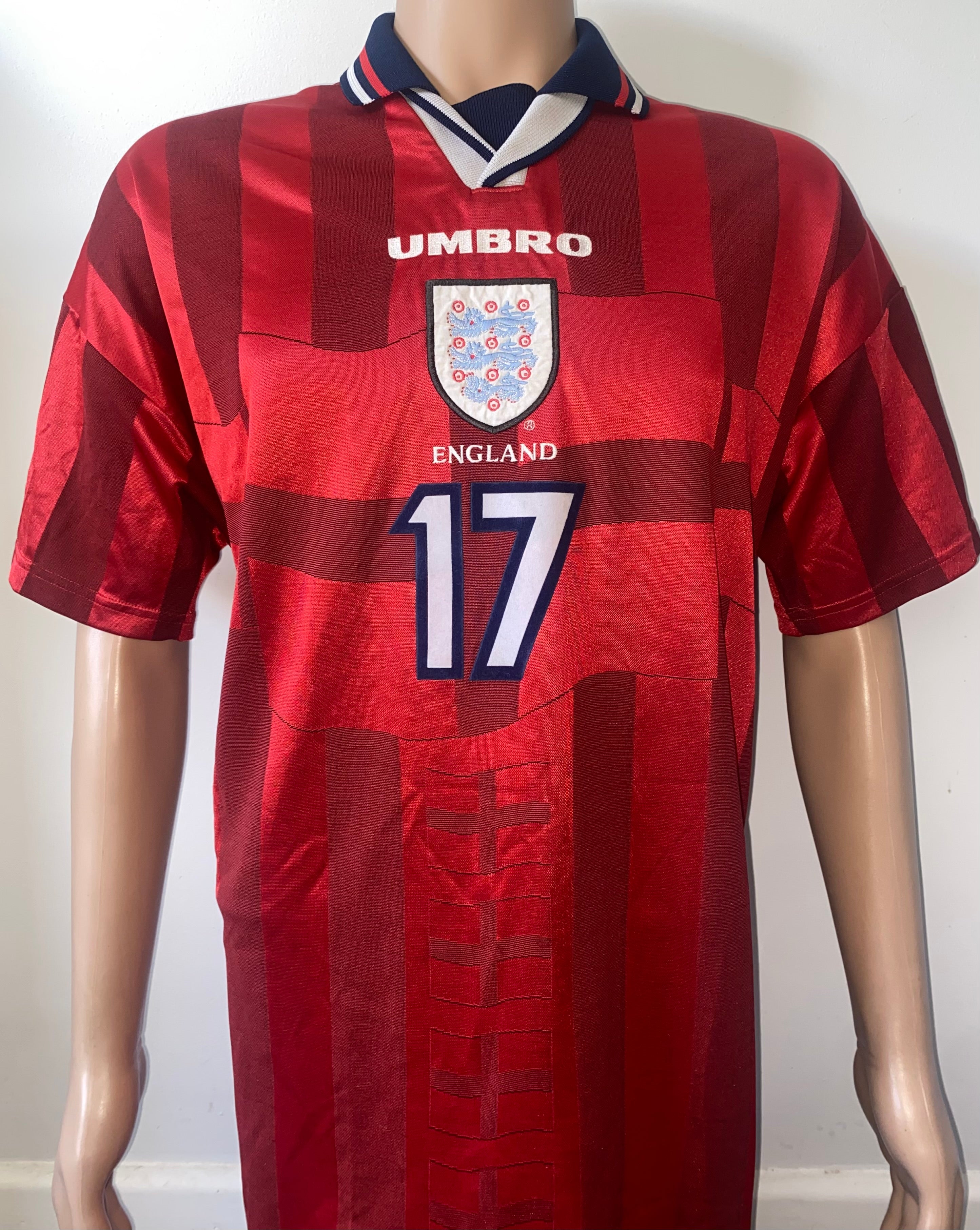 1997 ENGLAND MATCH ISSUE AWAY SHIRT #17