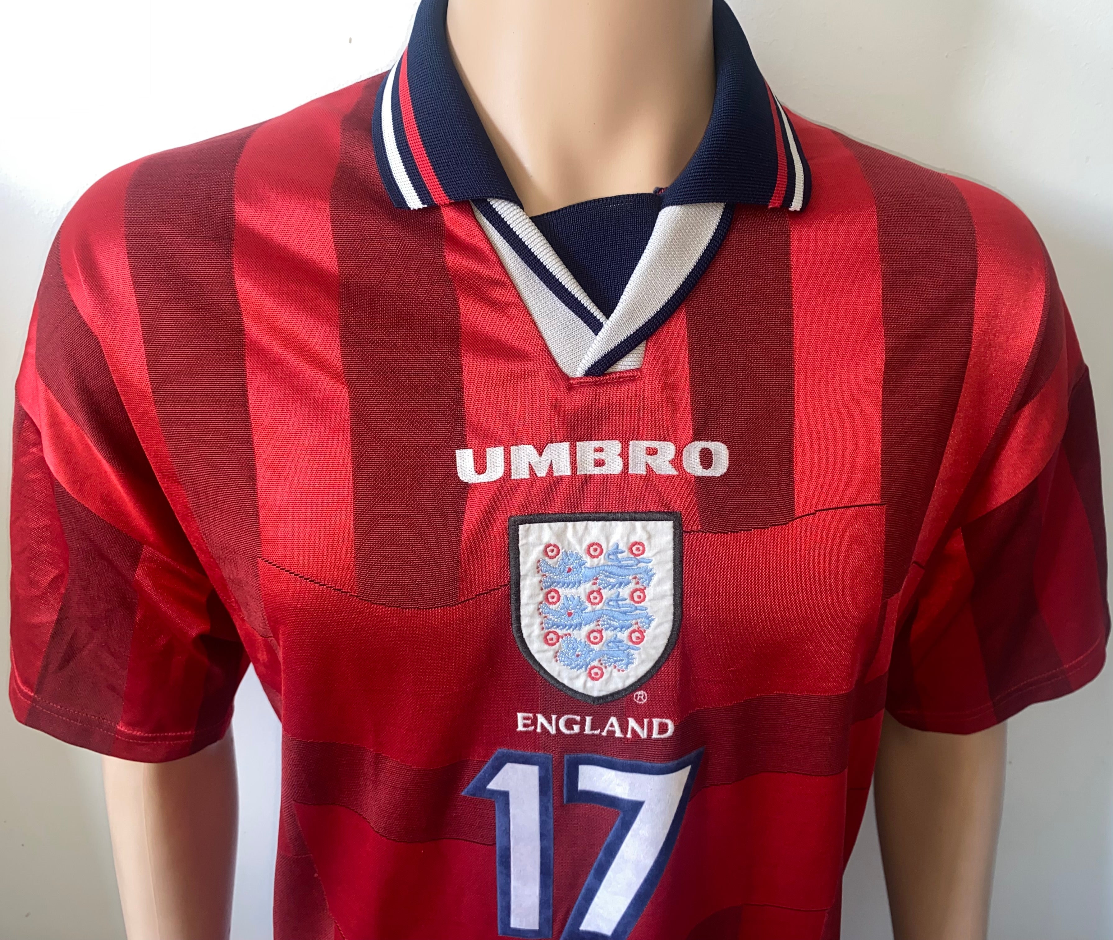 1997 ENGLAND MATCH ISSUE AWAY SHIRT #17