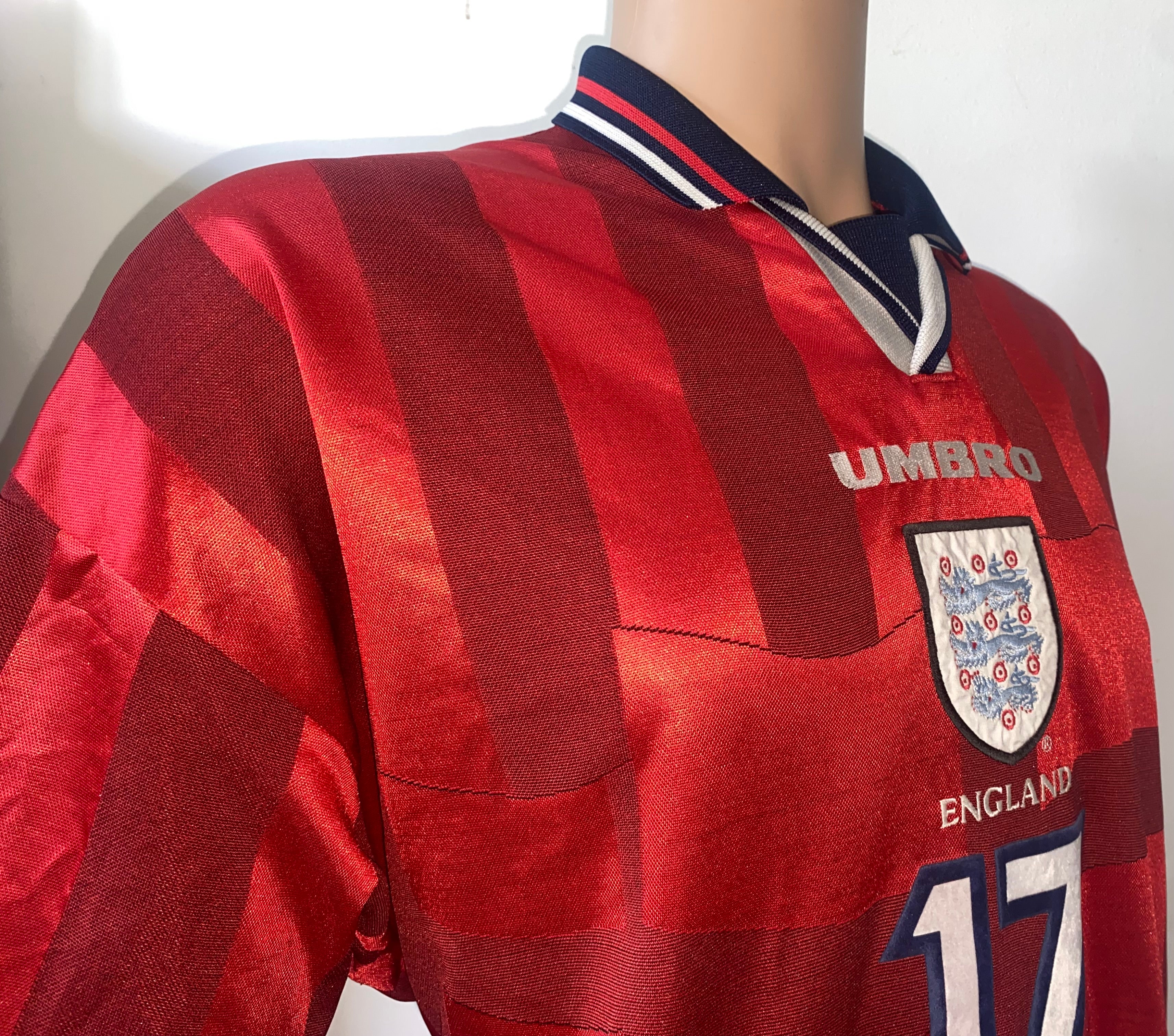 1997 ENGLAND MATCH ISSUE AWAY SHIRT #17