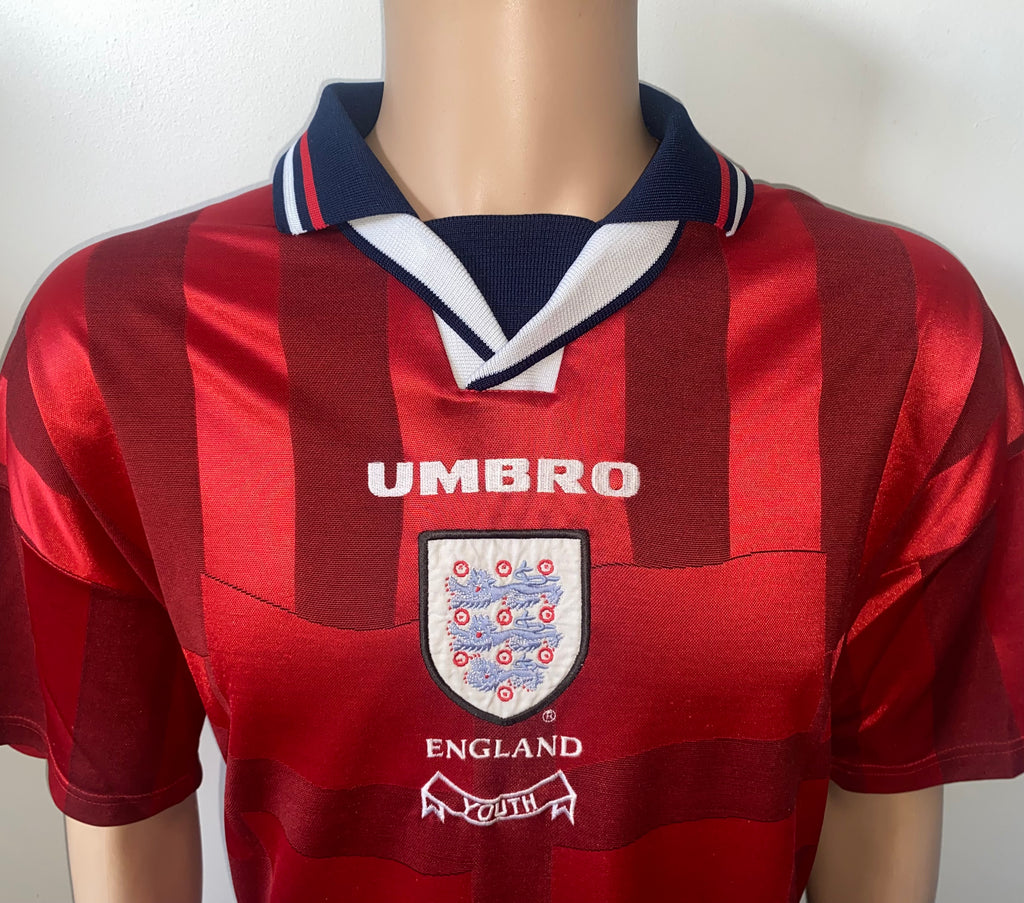 1997 ENGLAND UNDER 21 MATCH WORN UMBRO AWAY SHIRT #14