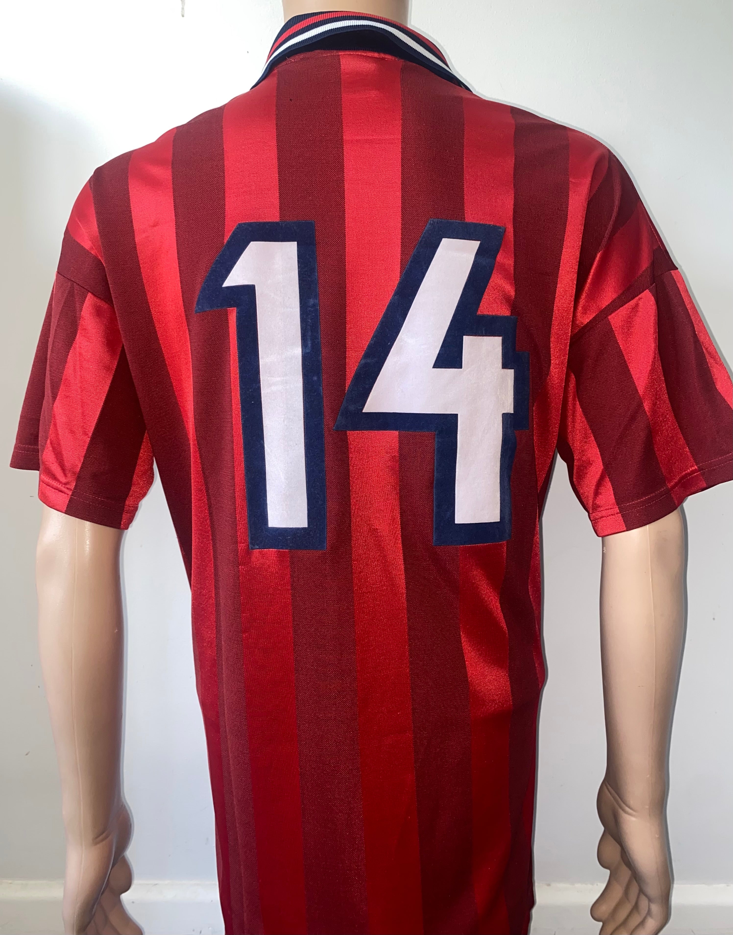 1997 ENGLAND UNDER 21 MATCH WORN UMBRO AWAY SHIRT #14