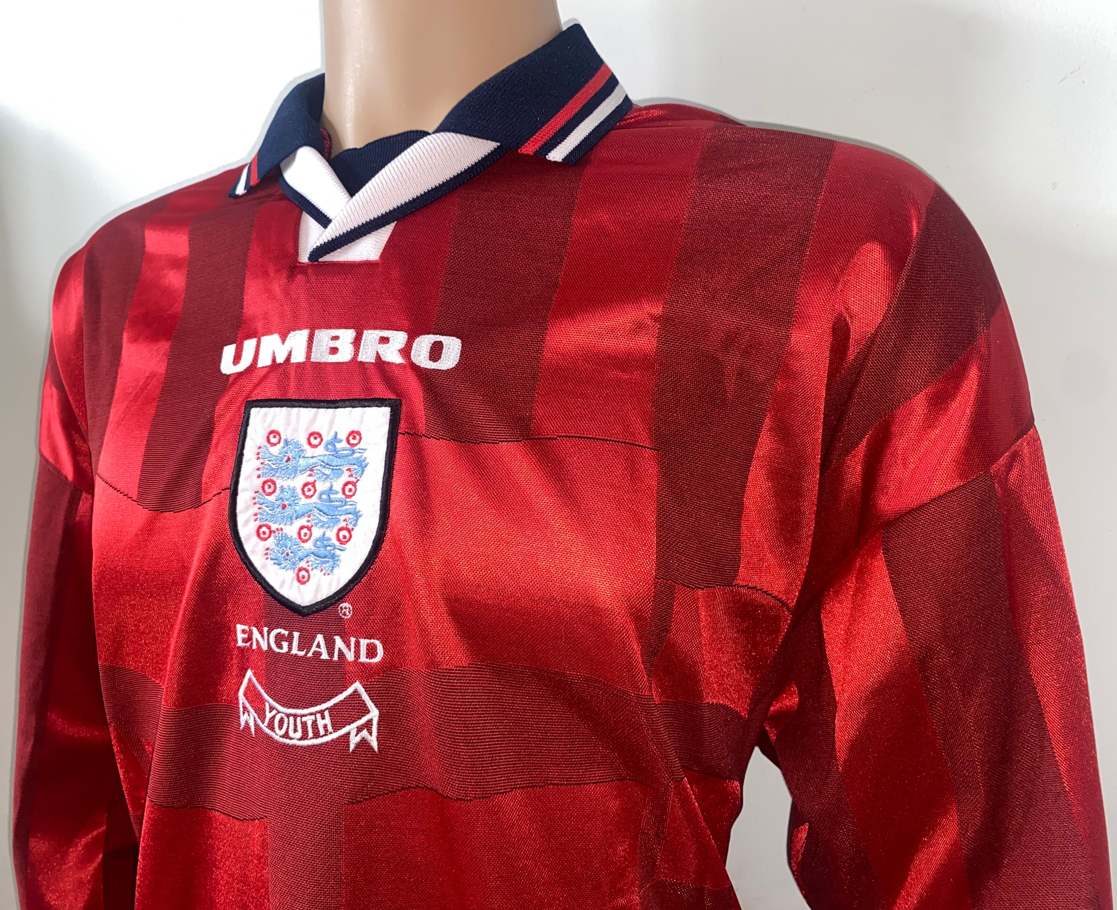 1997 ENGLAND UNDER 21 MATCH WORN UMBRO AWAY SHIRT #14