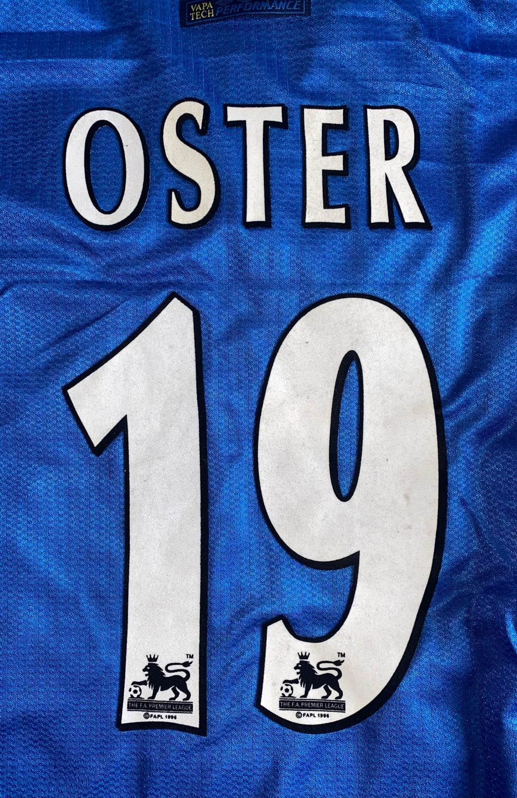 1997/98 EVERTON MATCH WORN HOME SHIRT OSTER #19