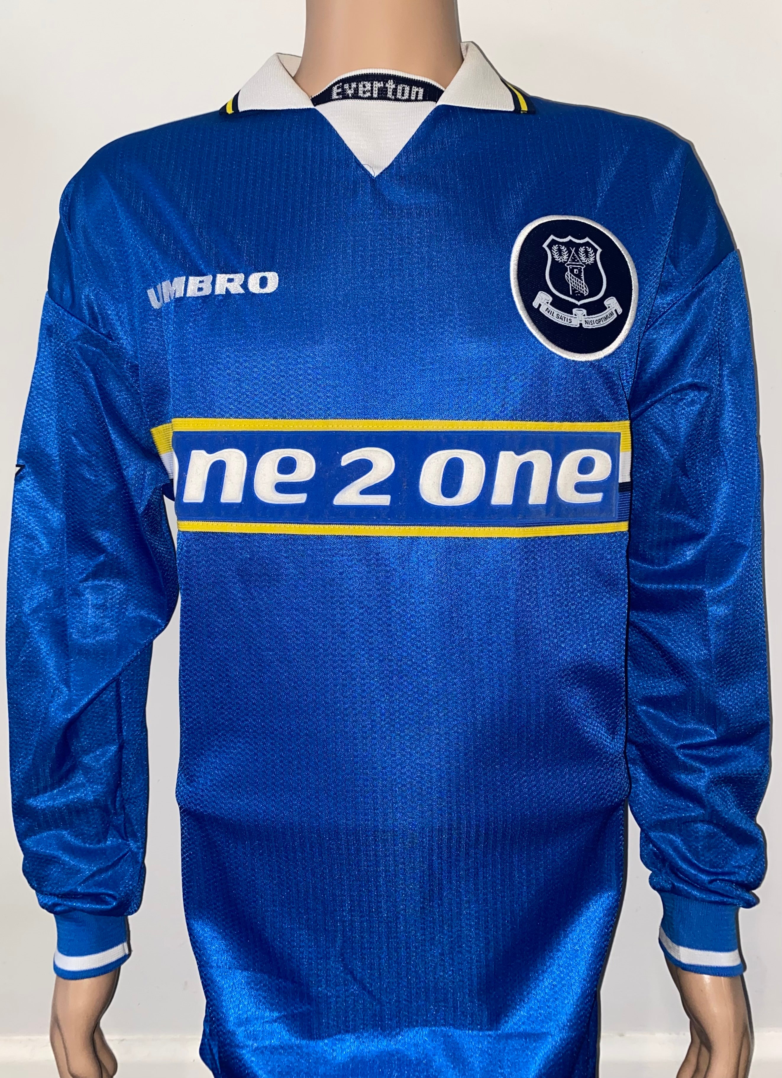 1997/98 EVERTON MATCH WORN HOME SHIRT OSTER #19