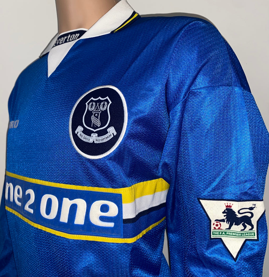 1997/98 EVERTON MATCH WORN HOME SHIRT OSTER #19
