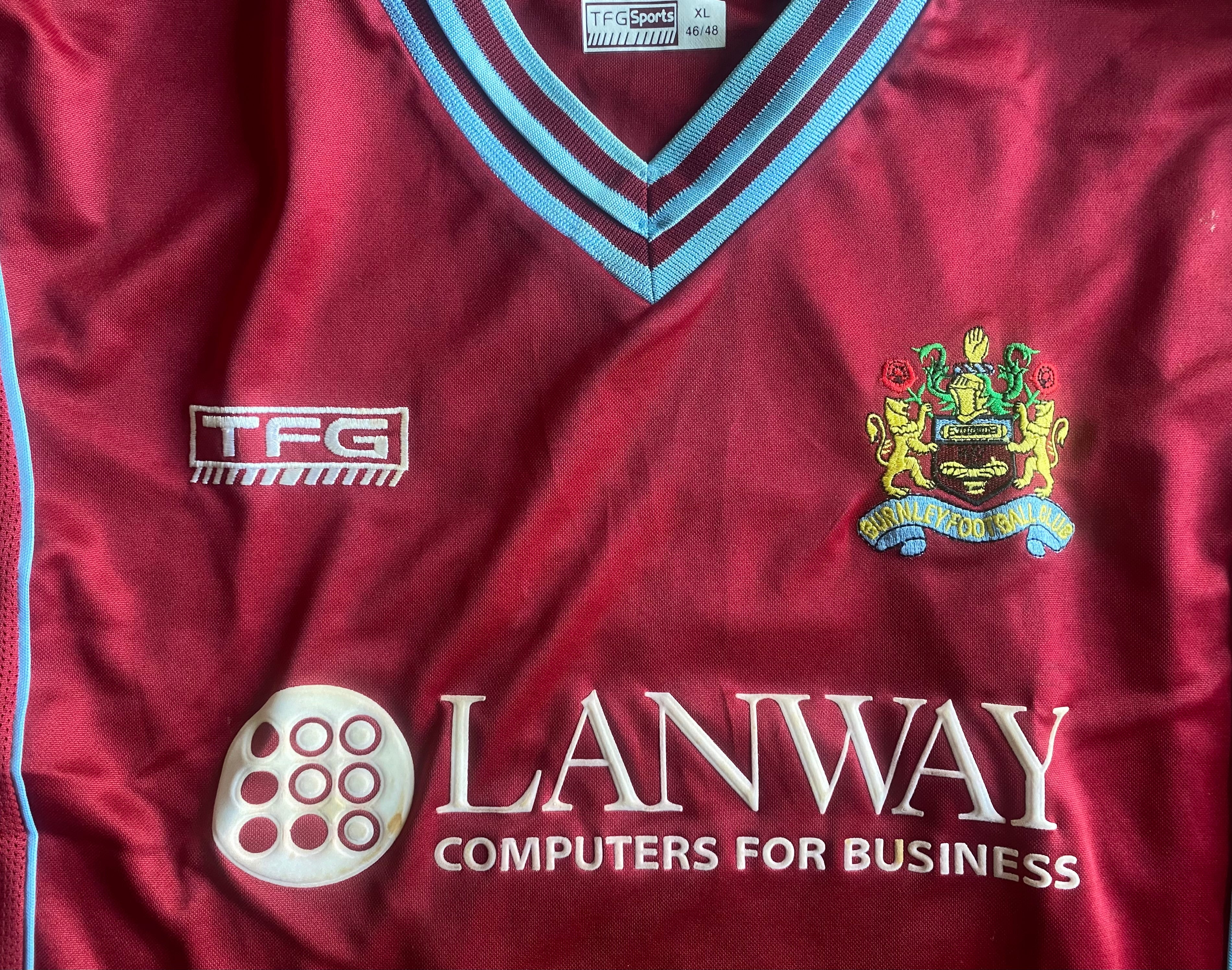 2003/04 BURNLEY MATCH WORN HOME SHIRT (DAVID MAY #5)
