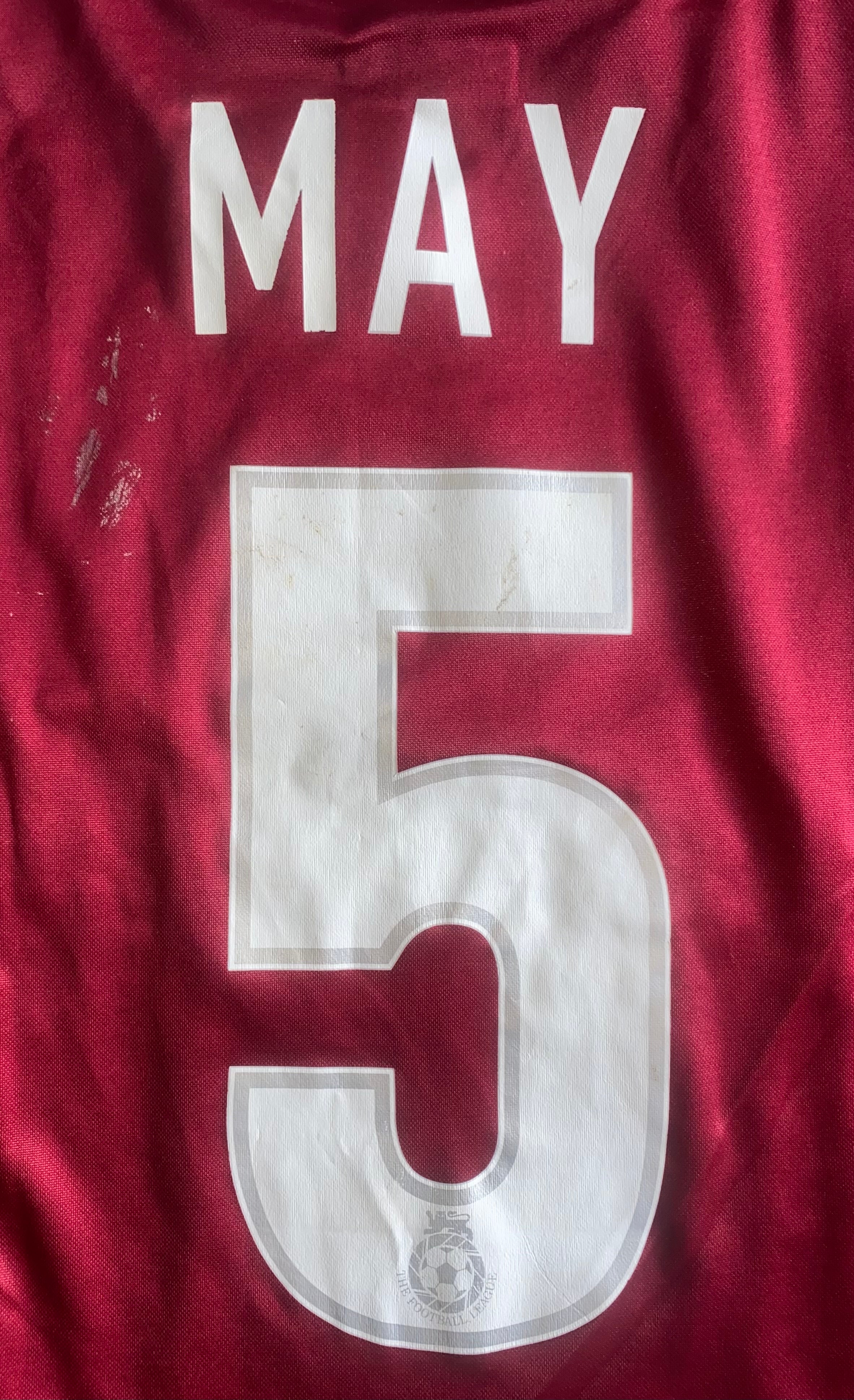 2003/04 BURNLEY MATCH WORN HOME SHIRT (DAVID MAY #5)