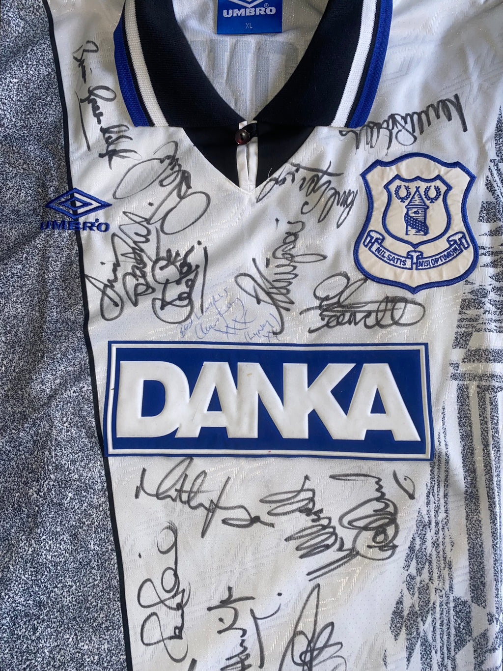1995/96 EVERTON MATCH WORN AWAY SHIRT (O’CONNOR #24)