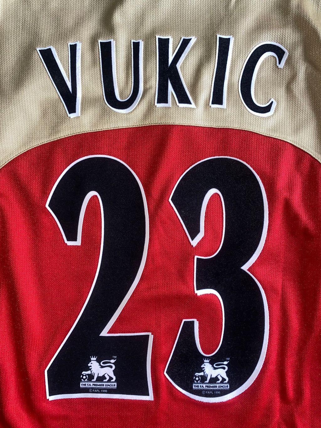 2005/06 PORTSMOUTH MATCH WORN AWAY SHIRT (VUKIC #23)