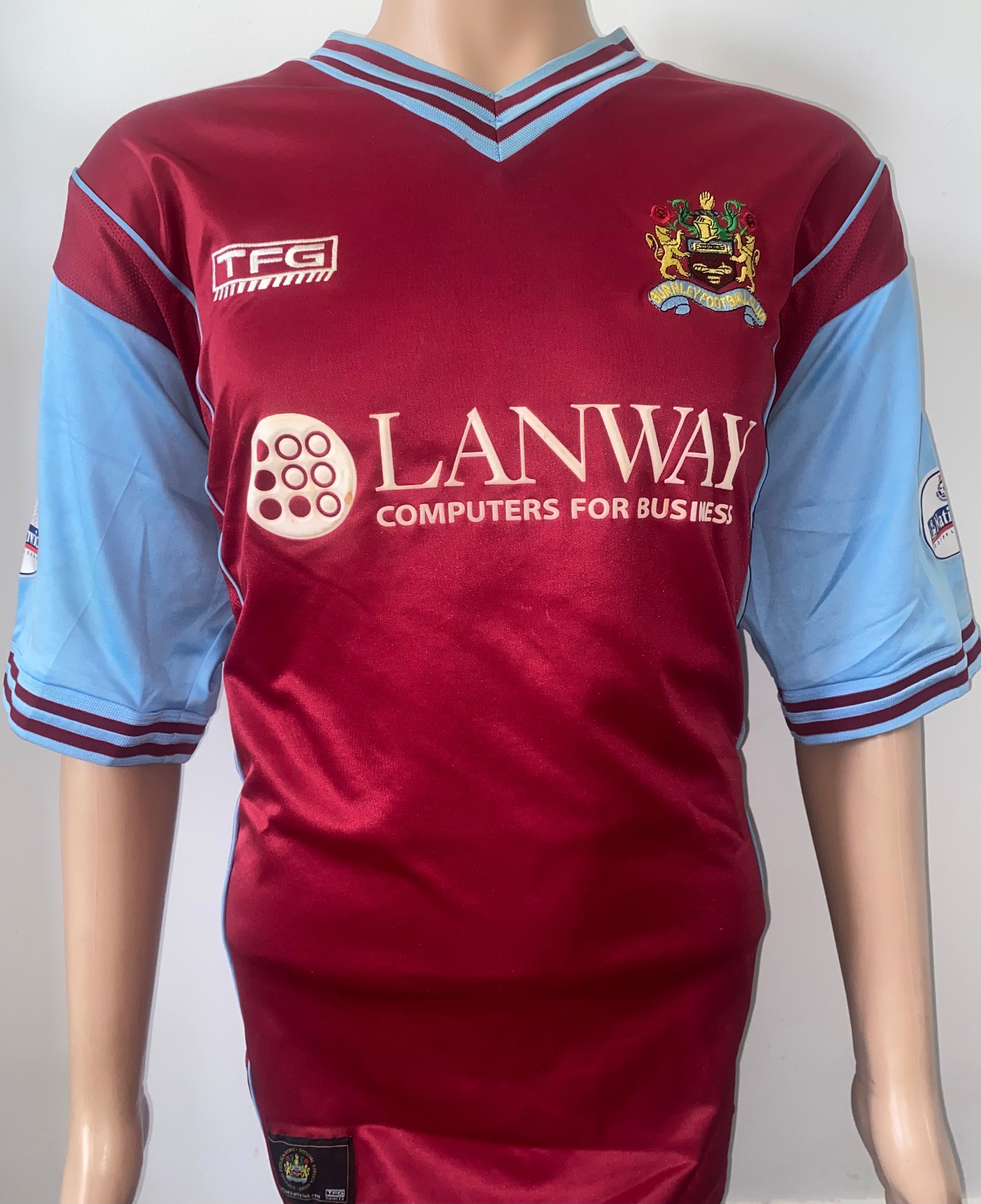 2003/04 BURNLEY MATCH WORN HOME SHIRT (DAVID MAY #5)