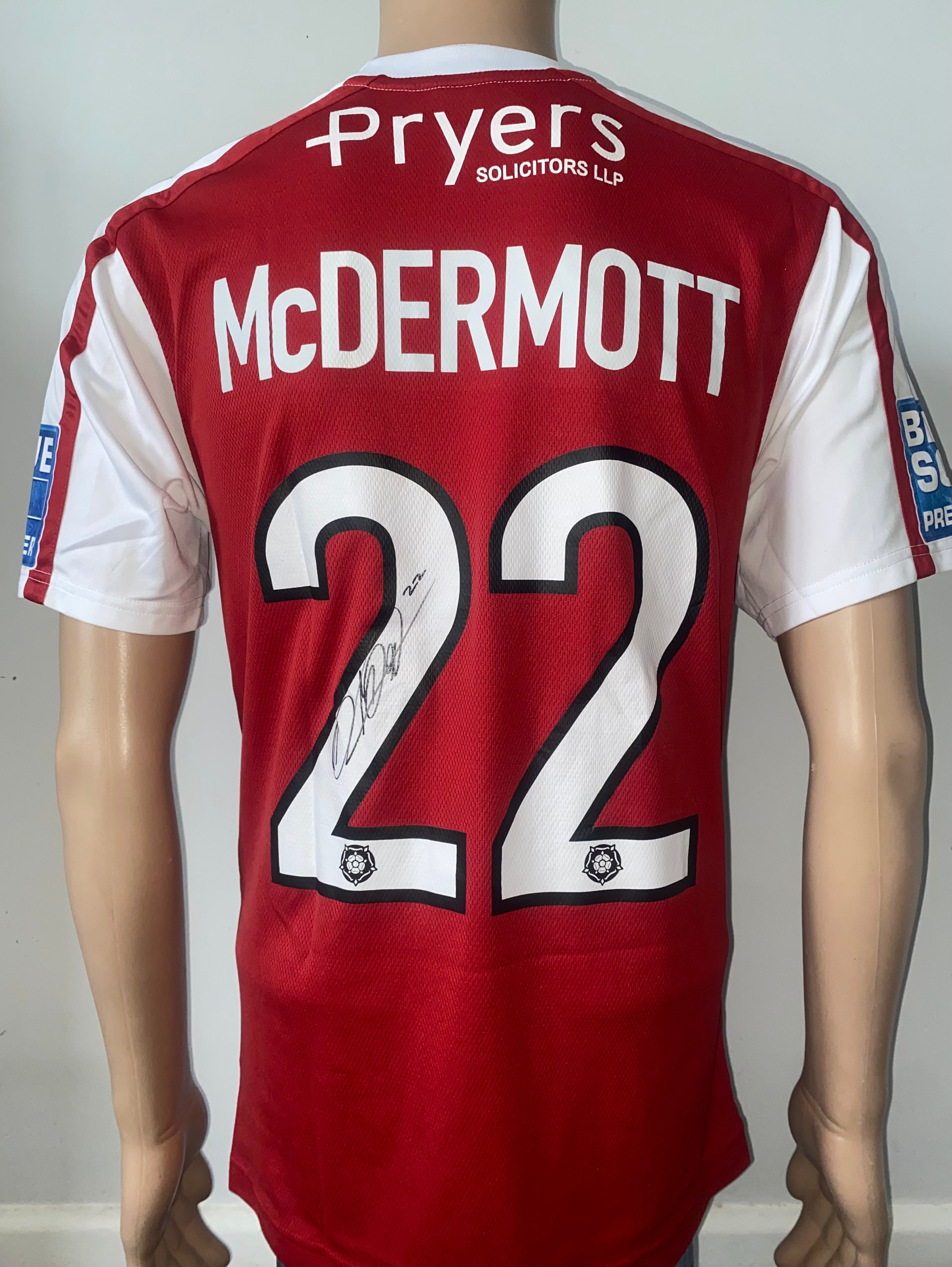2010/11 YORK CITY MATCH WORN HOME SHIRT (MCDERMOTT #23)