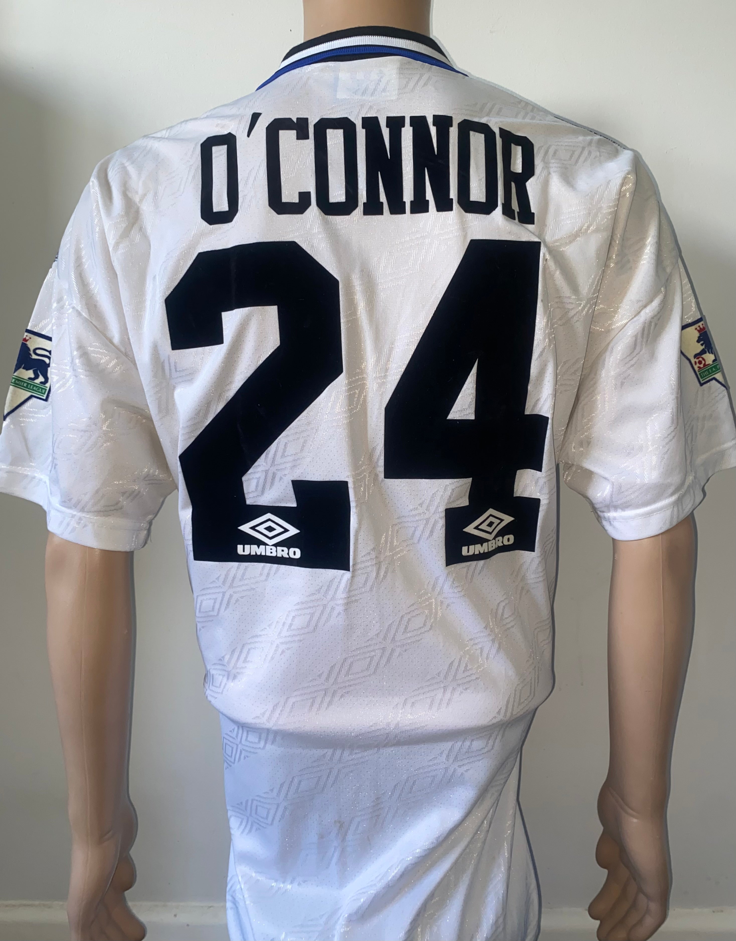1995/96 EVERTON MATCH WORN AWAY SHIRT (O’CONNOR #24)