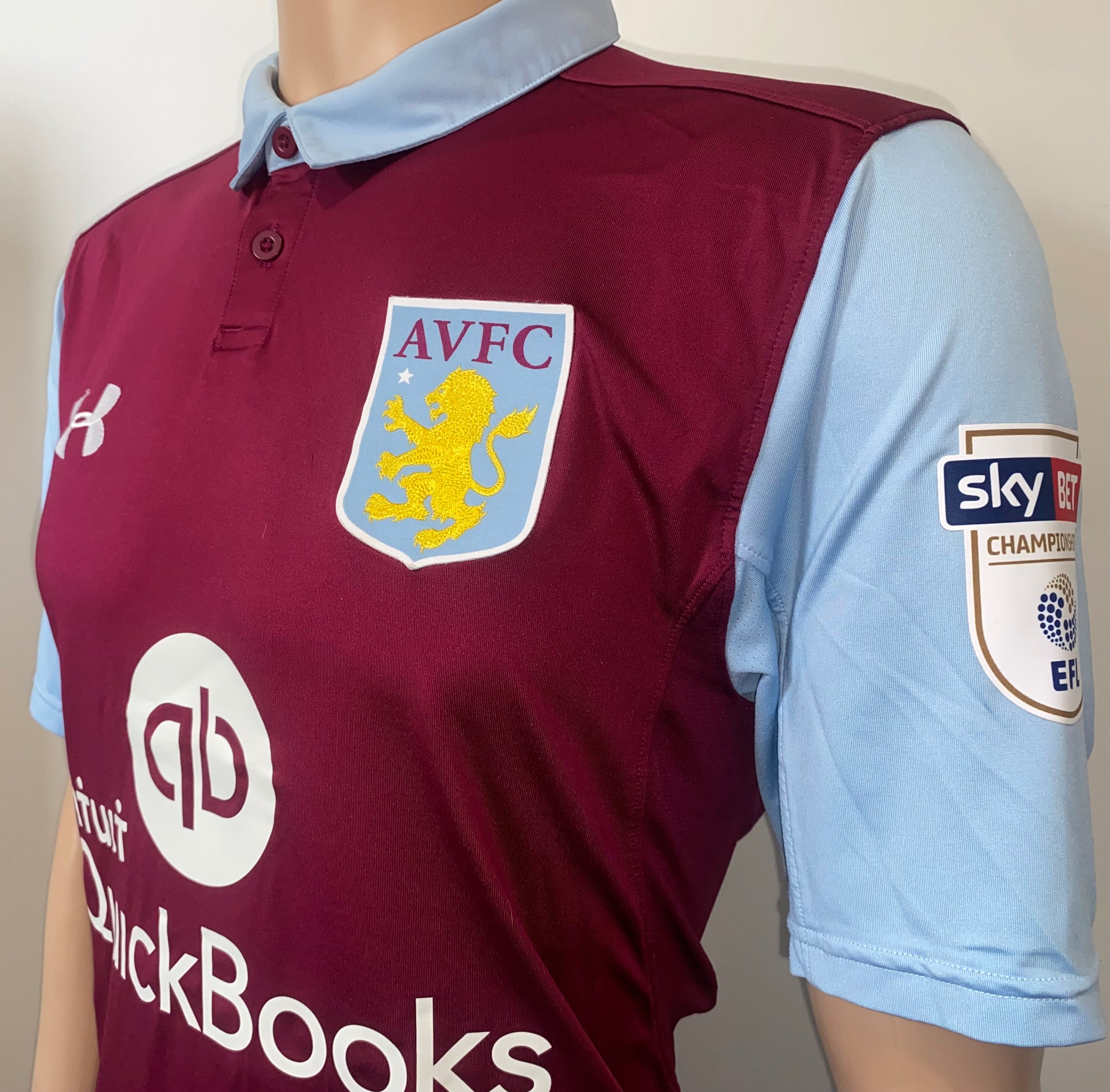 2016/17 ASTON VILLA MATCH ISSUE HOME SHIRT (GESTEDE #14)