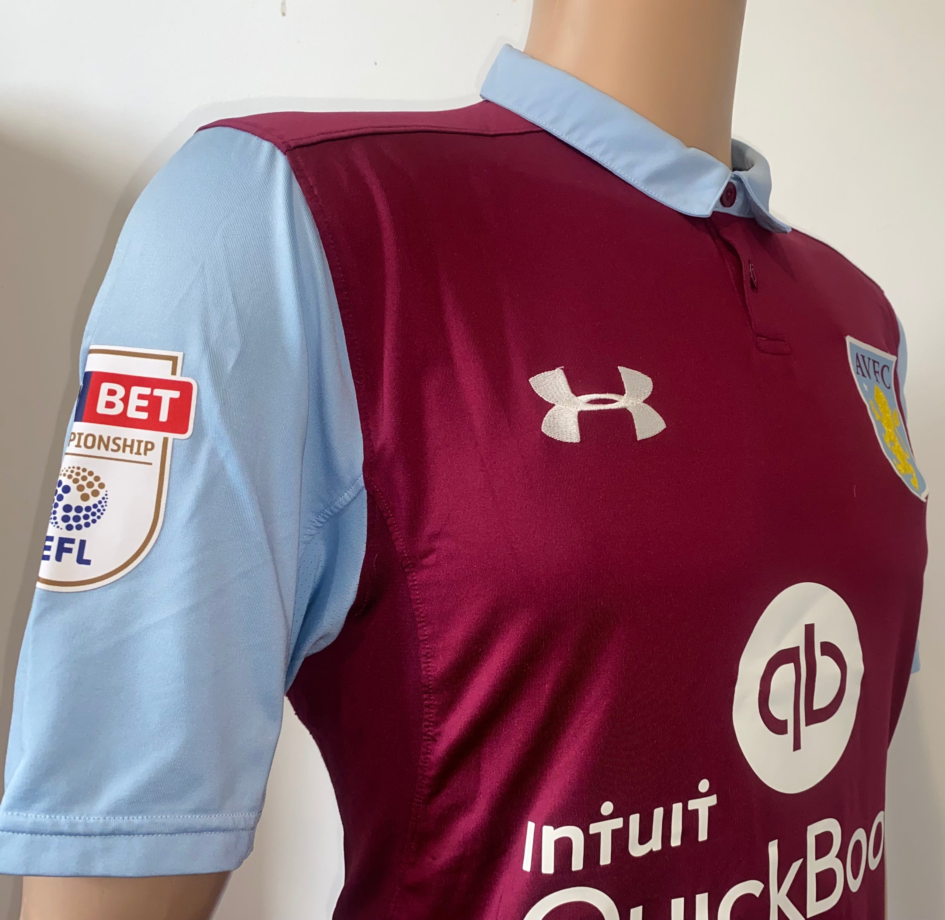 2016/17 ASTON VILLA MATCH ISSUE HOME SHIRT (GESTEDE #14)