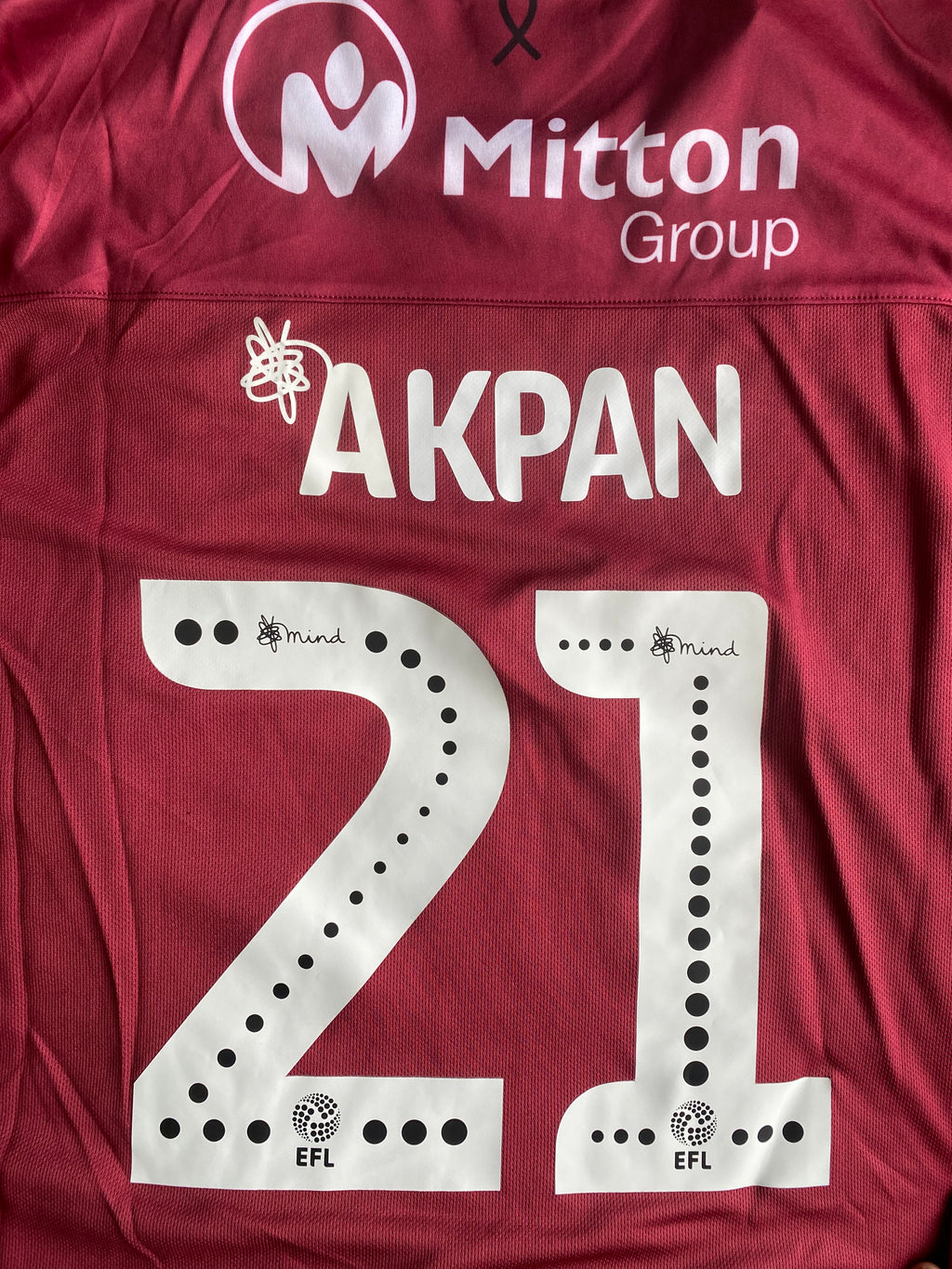 2019/20 BRADFORD CITY MATCH WORN HOME SHIRT (AKPAN #21 v SHREWSBURY TOWN FA CUP 1)