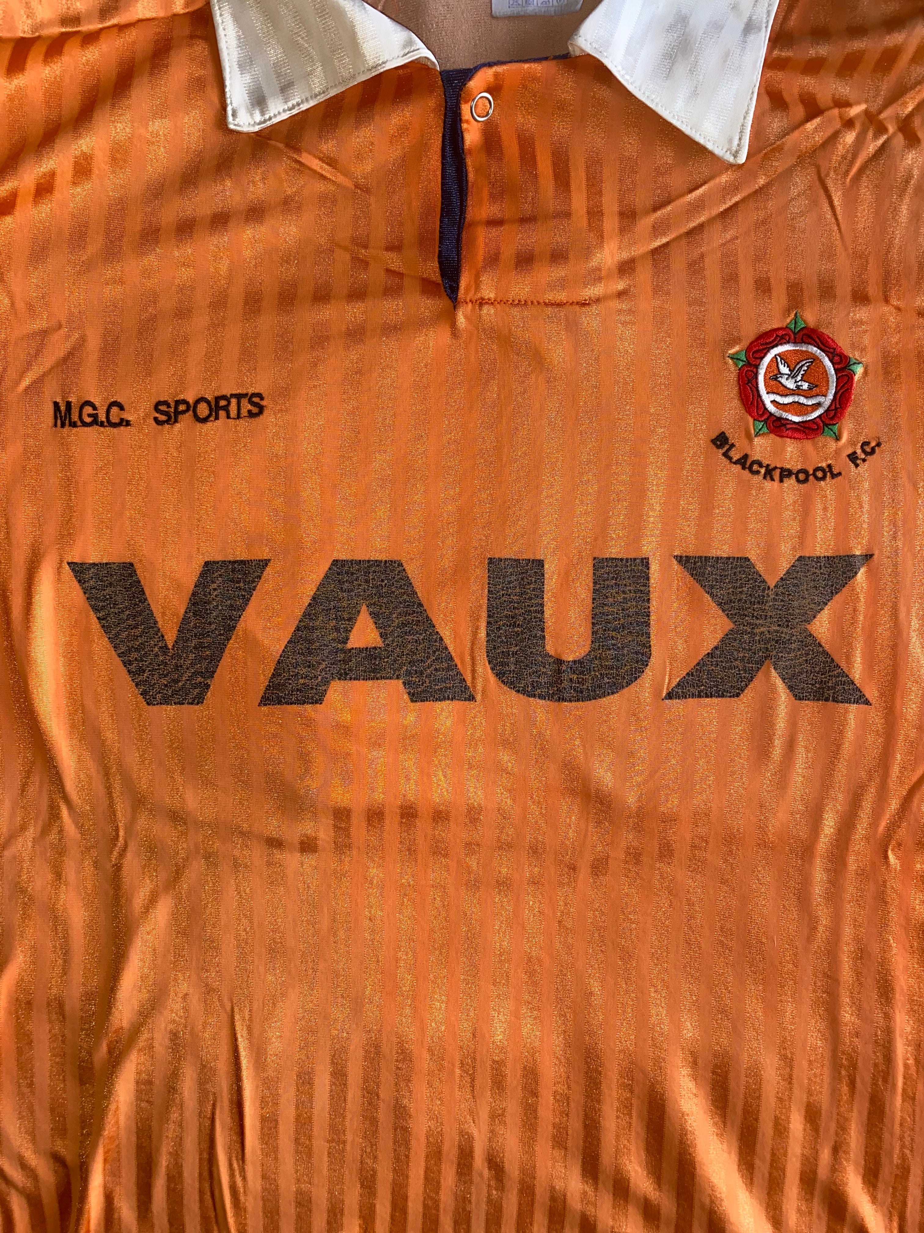 1990/91 BLACKPOOL MATCH WORN HOME SHIRT #11