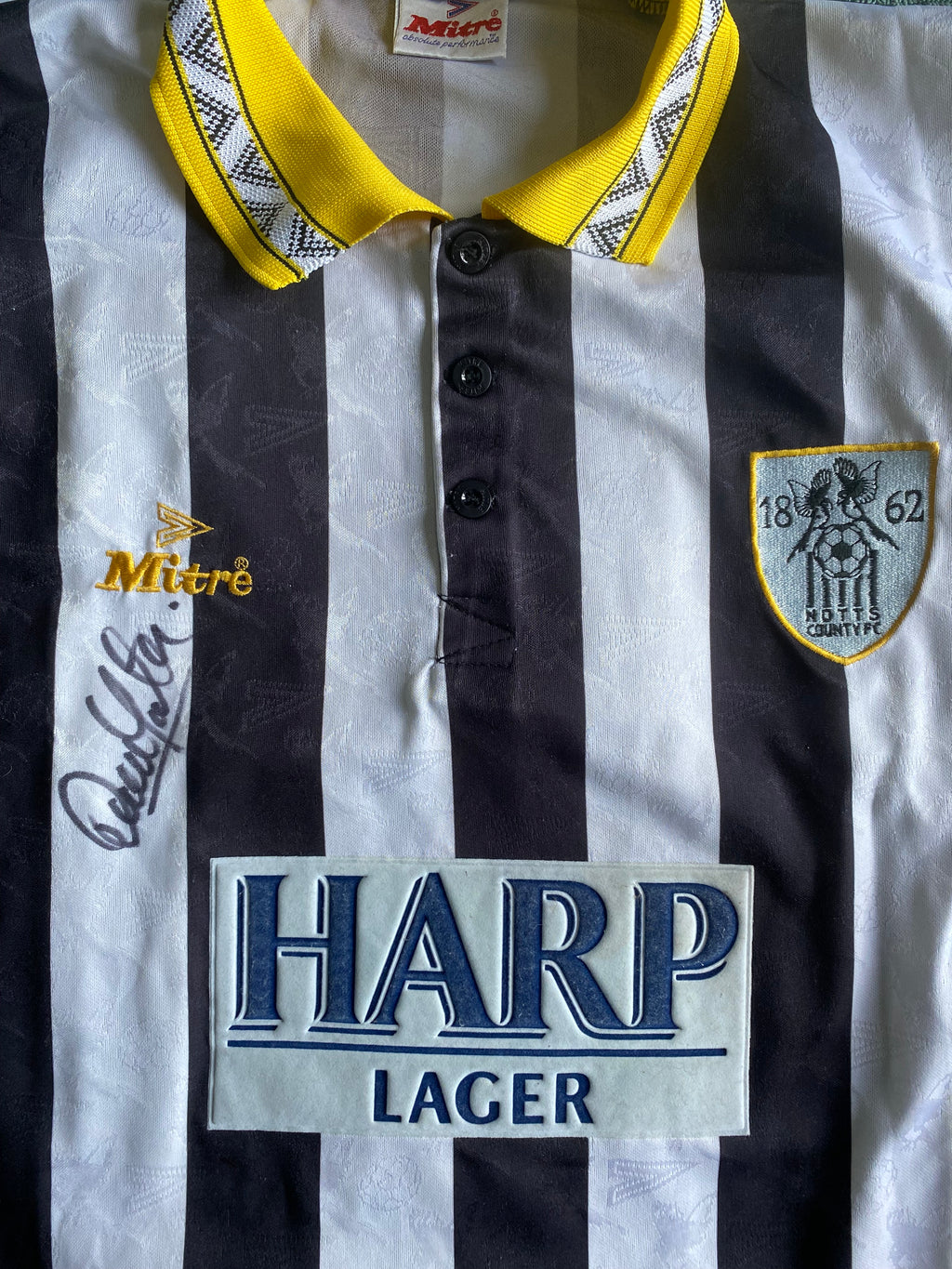 1994/95 MATCHWORN NOTTS COUNTY SHIRT (D.YATES #5)