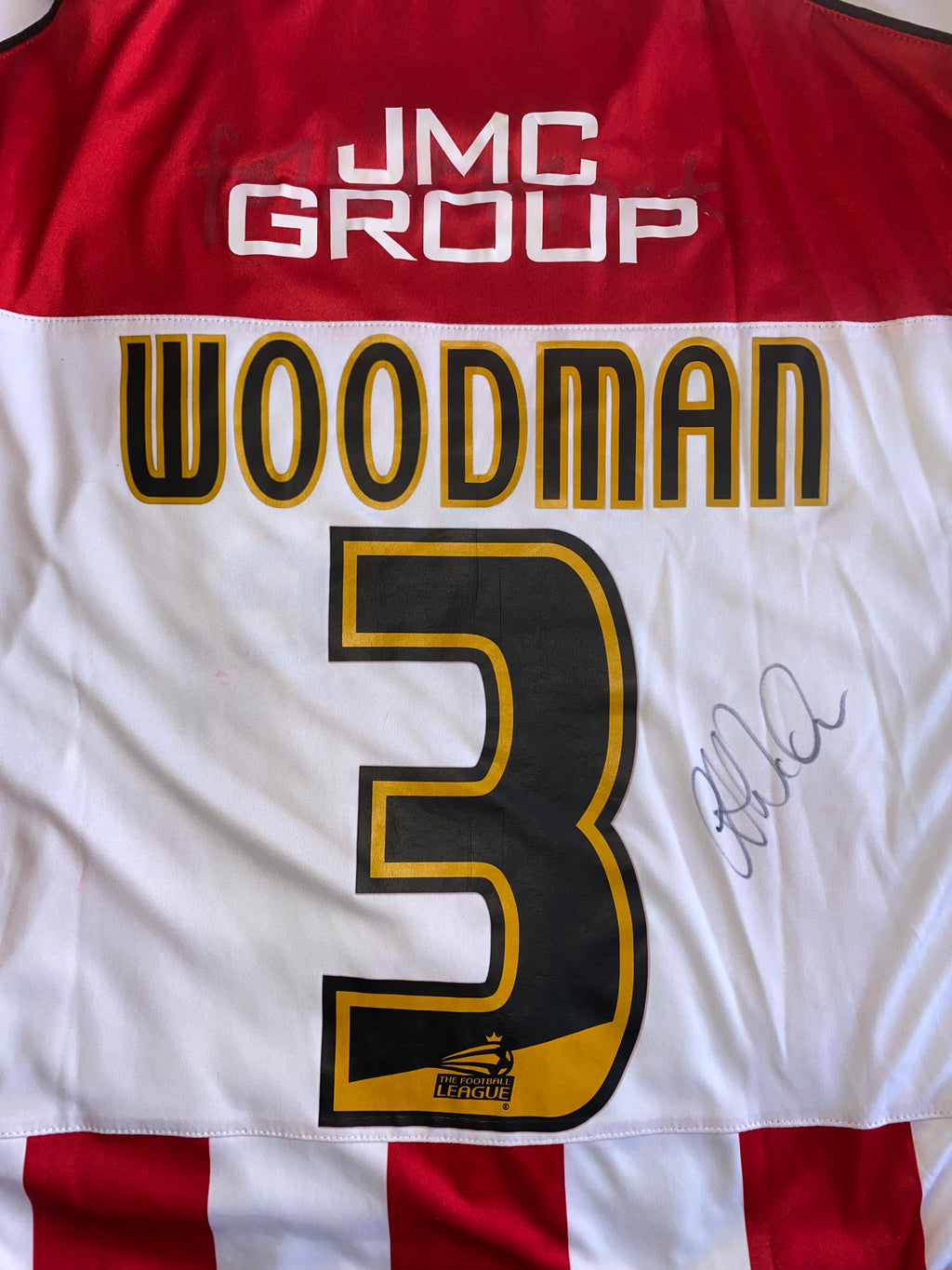 2013/14 EXETER CITY MATCH WORN HOME SHIRT (WOODMAN #3)