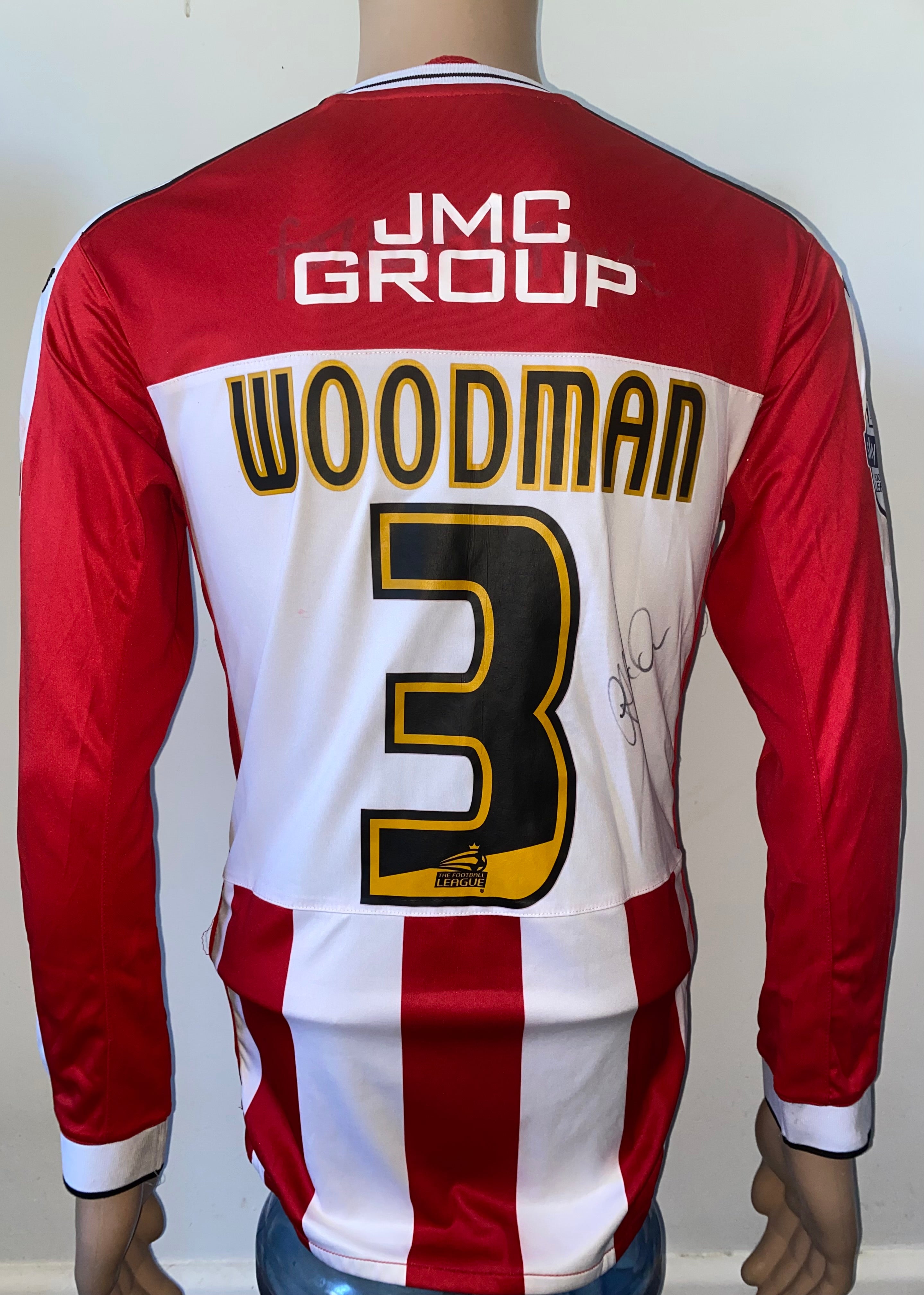 2013/14 EXETER CITY MATCH WORN HOME SHIRT (WOODMAN #3)