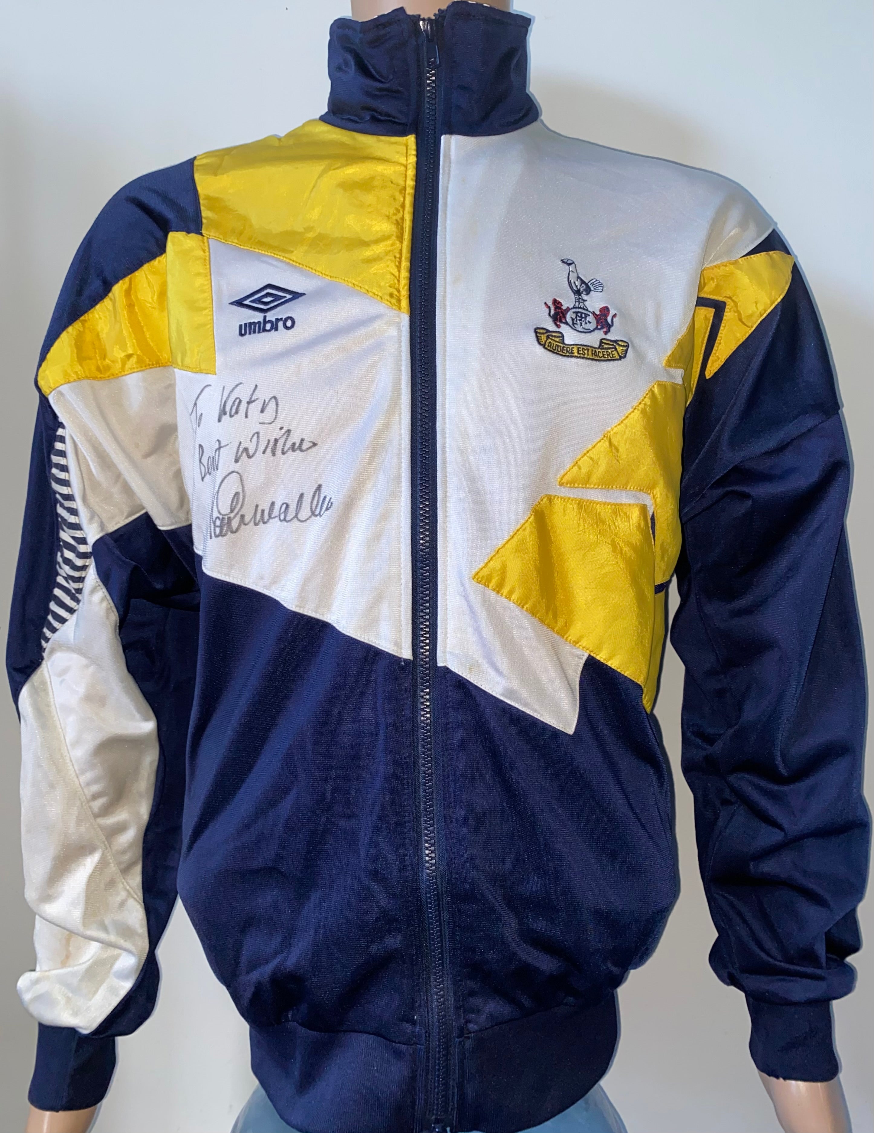 1991 TOTTENHAM HOTSPUR PLAYER WORN PRESENTATION TRACKSUIT JACKET (IAN WALKER)