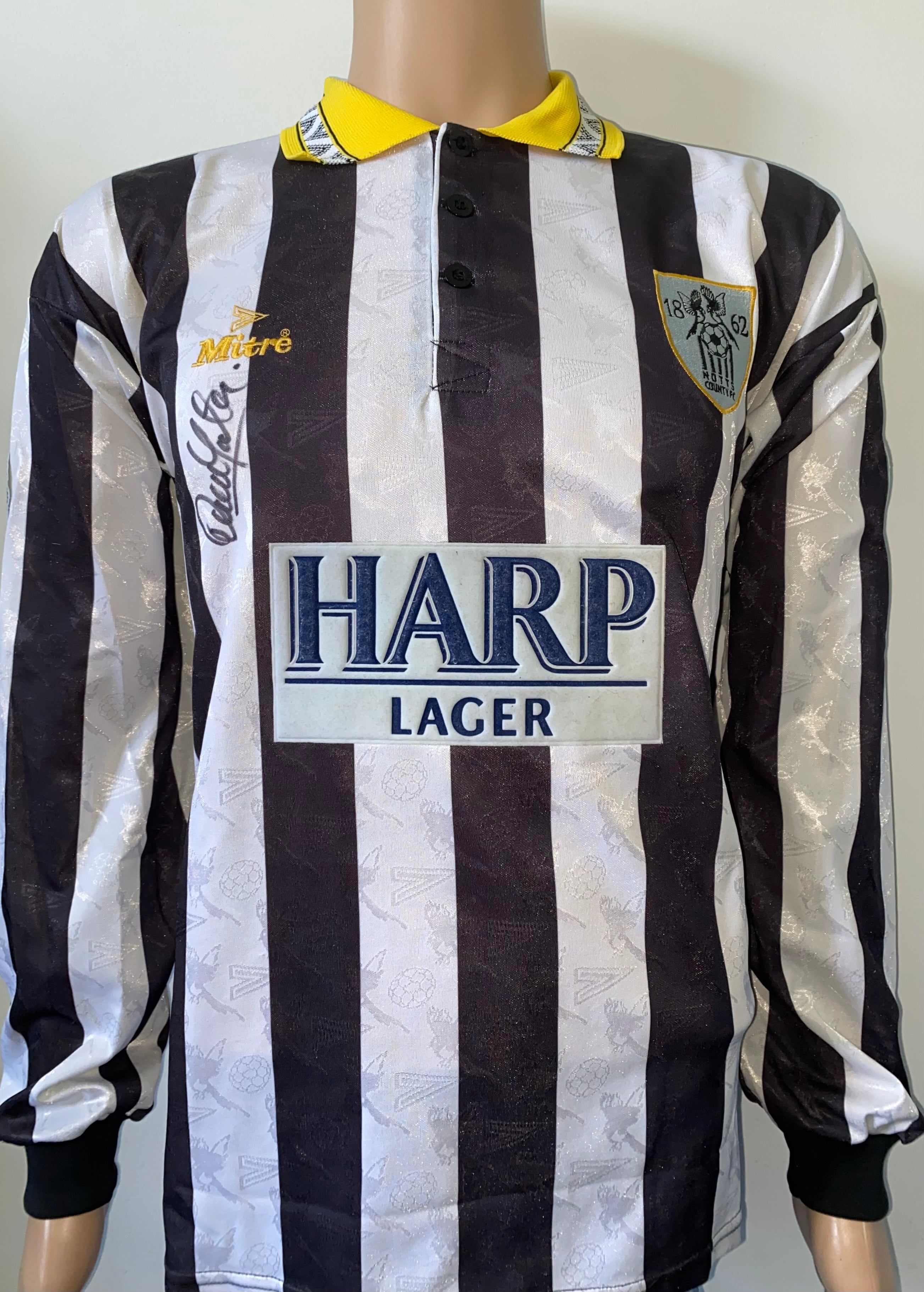 1994/95 MATCHWORN NOTTS COUNTY SHIRT (D.YATES #5)