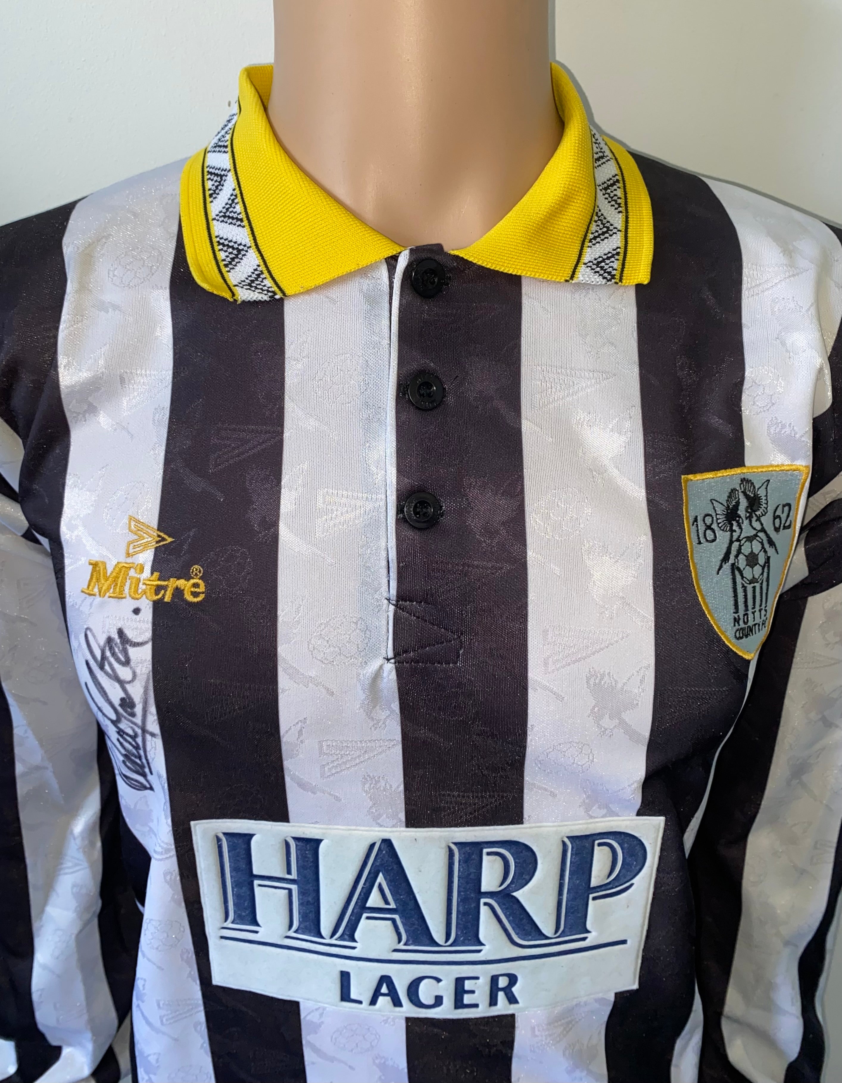 1994/95 MATCHWORN NOTTS COUNTY SHIRT (D.YATES #5)