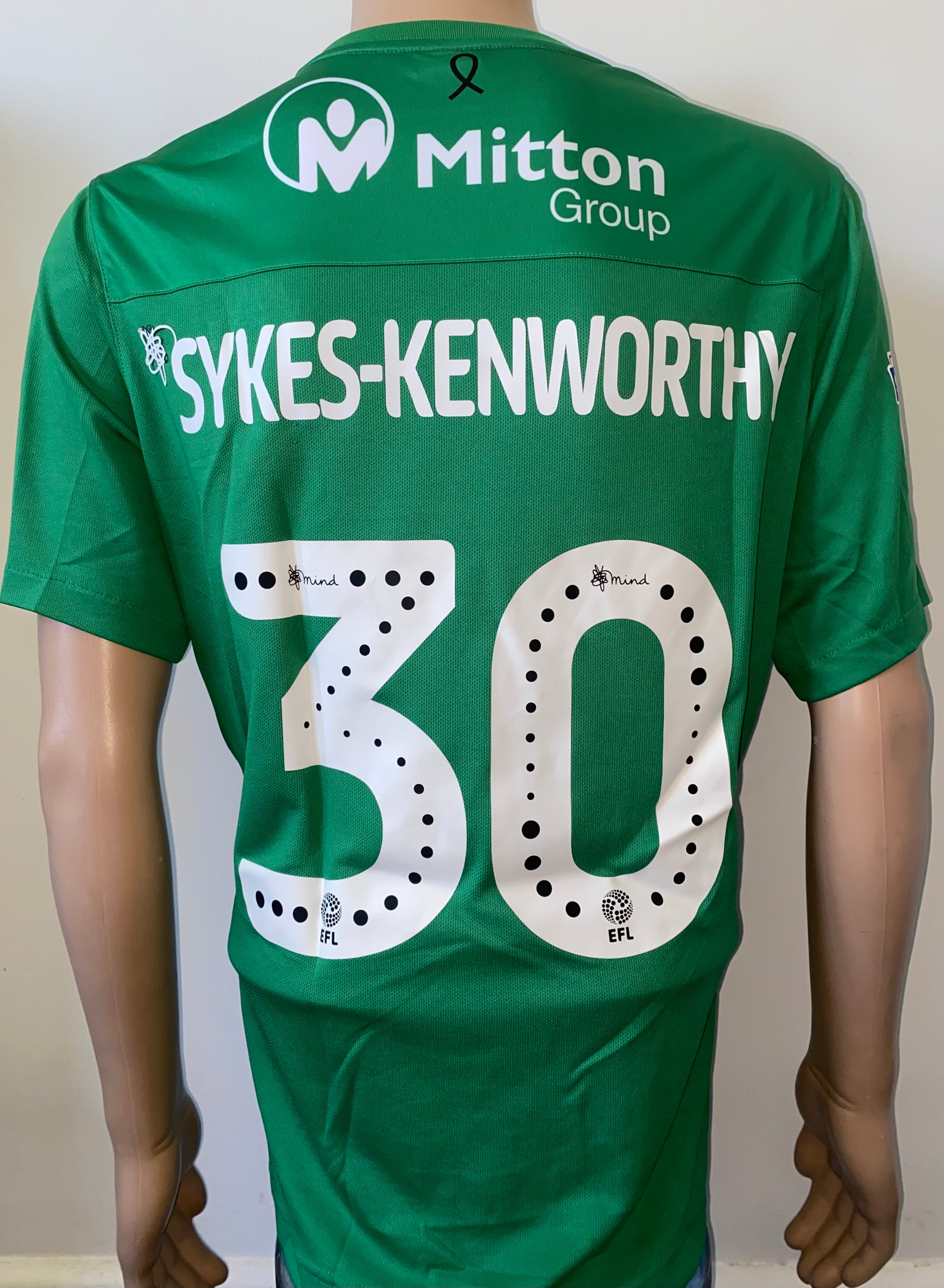2019/20 BRADFORD CITY MATCH WORN HOME SHIRT (SYKES-KENWORTHY #30)