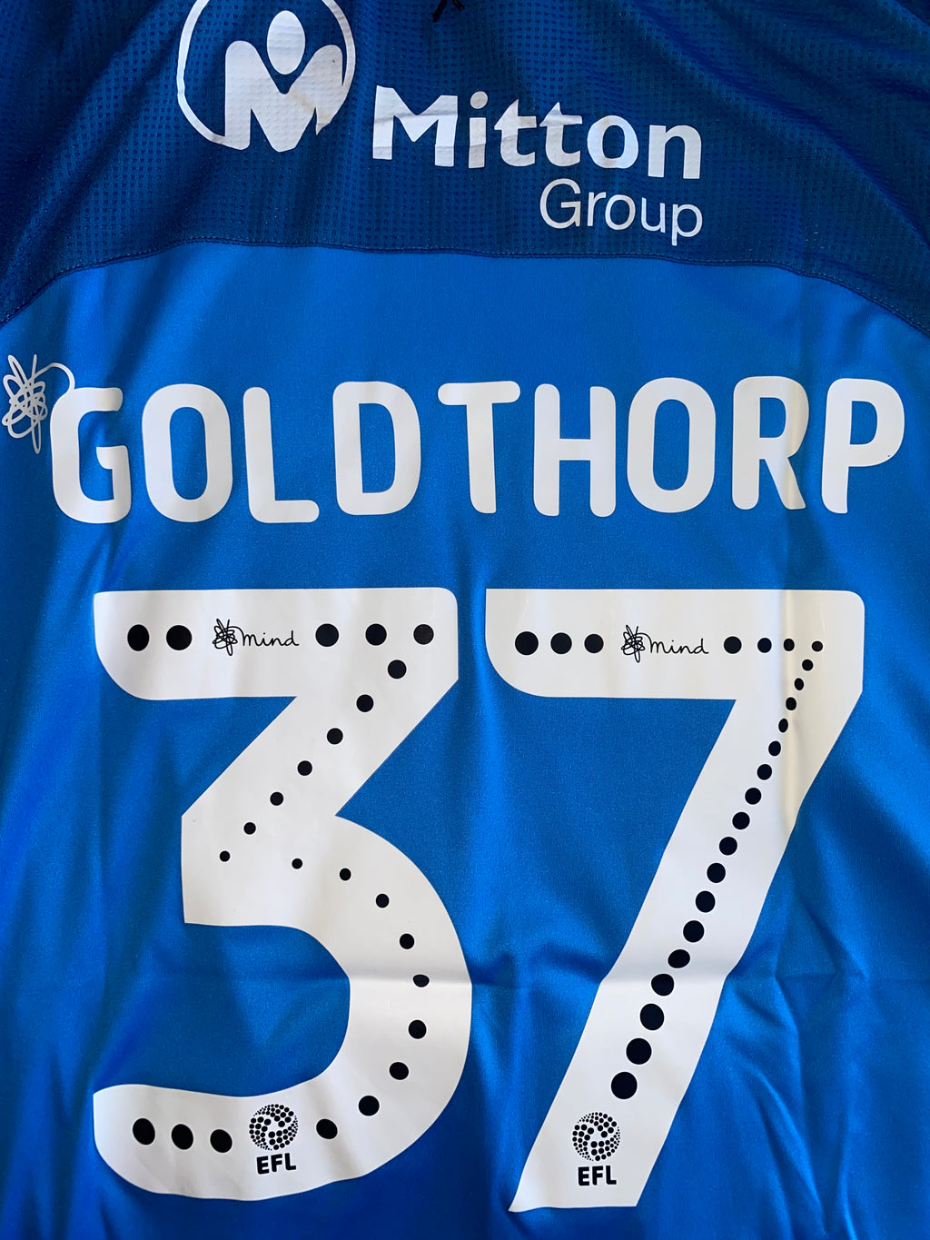 2018/19 BRADFORD CITY MATCH ISSUE AWAY SHIRT (GOLDTHROP #37)
