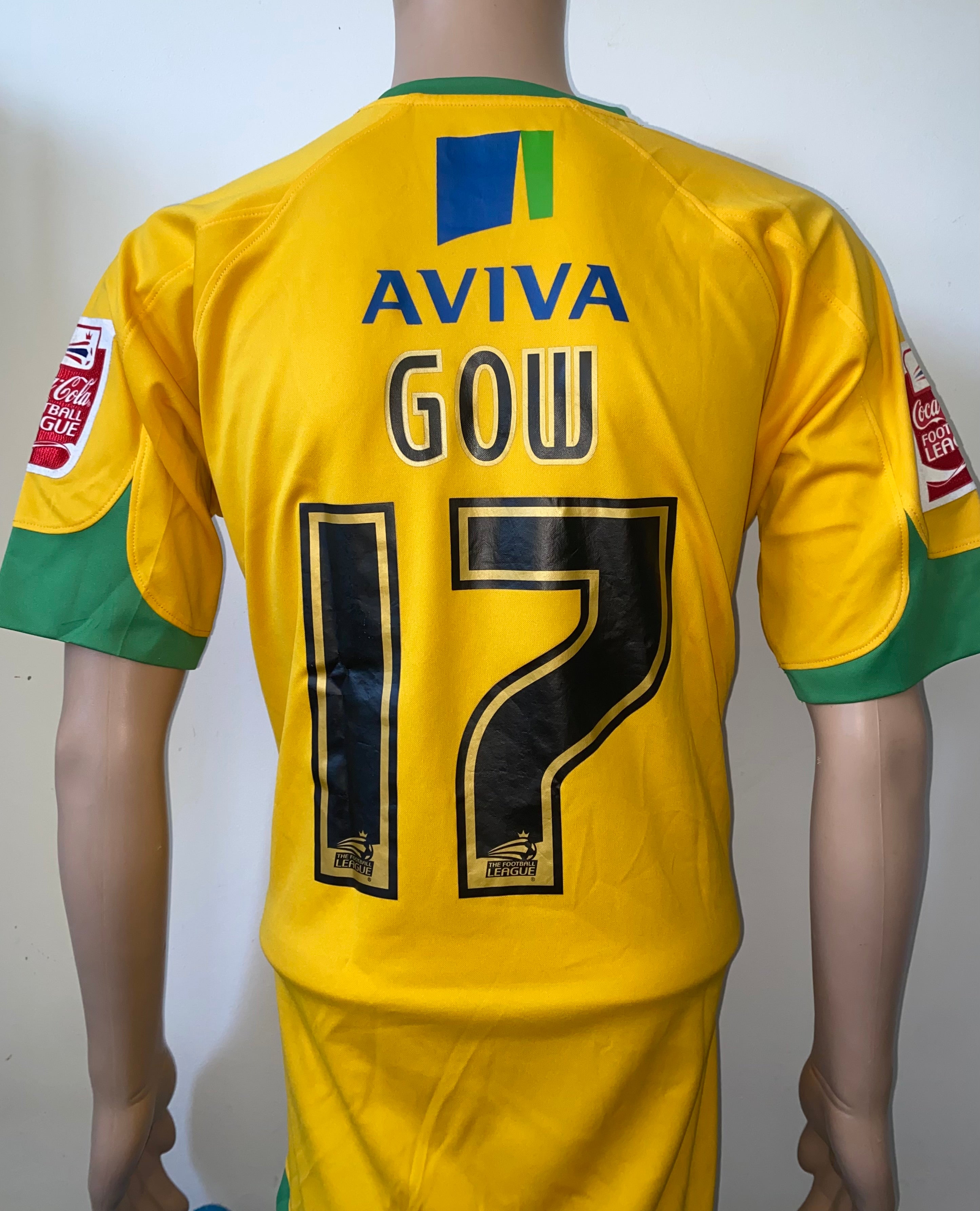 2008/09 NORWICH CITY MATCH WORN HOME SHIRT (GOW #17)