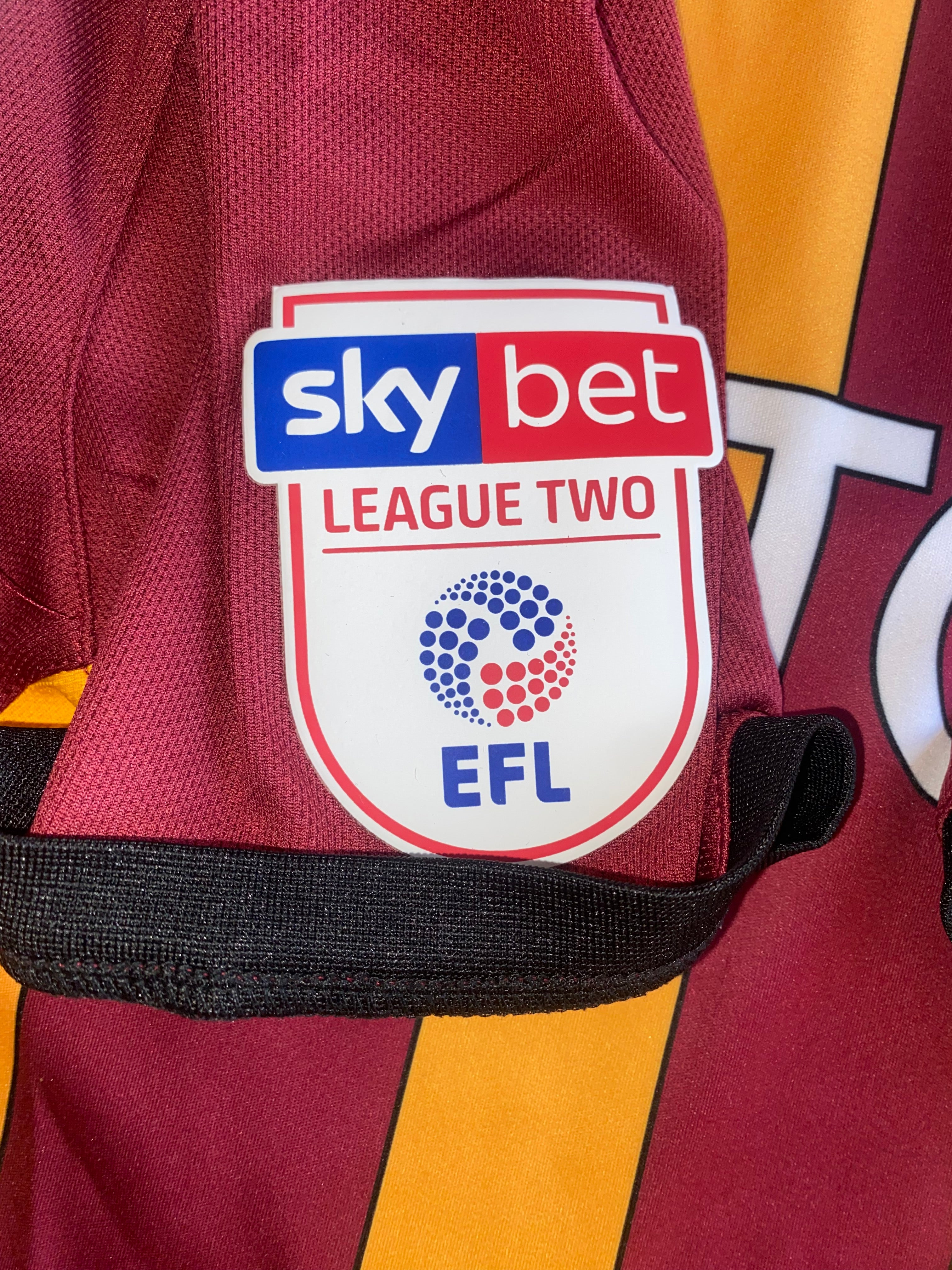 2019/20 BRADFORD CITY MATCH WORN HOME SHIRT (HENLEY #22)