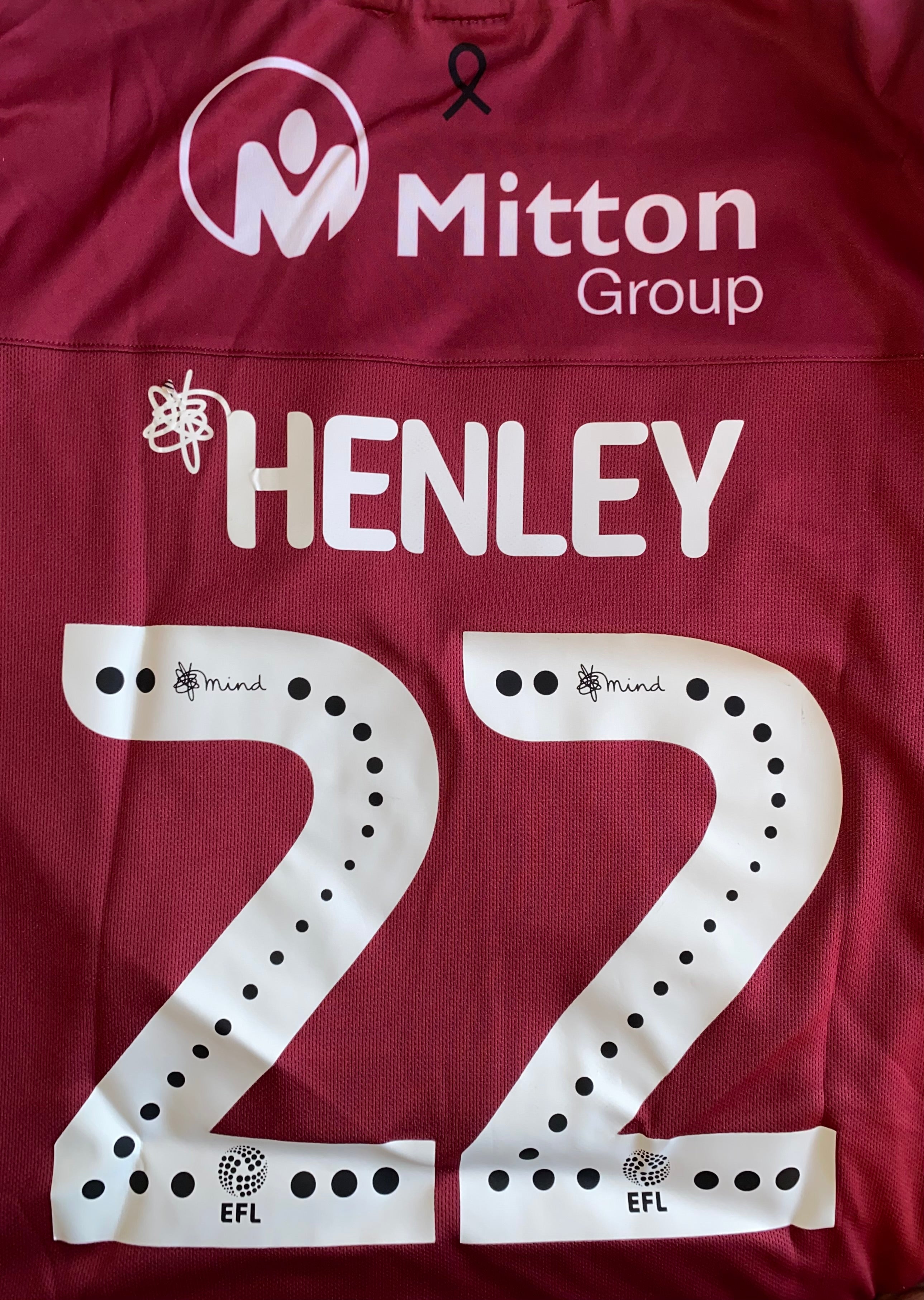 2019/20 BRADFORD CITY MATCH WORN HOME SHIRT (HENLEY #22)