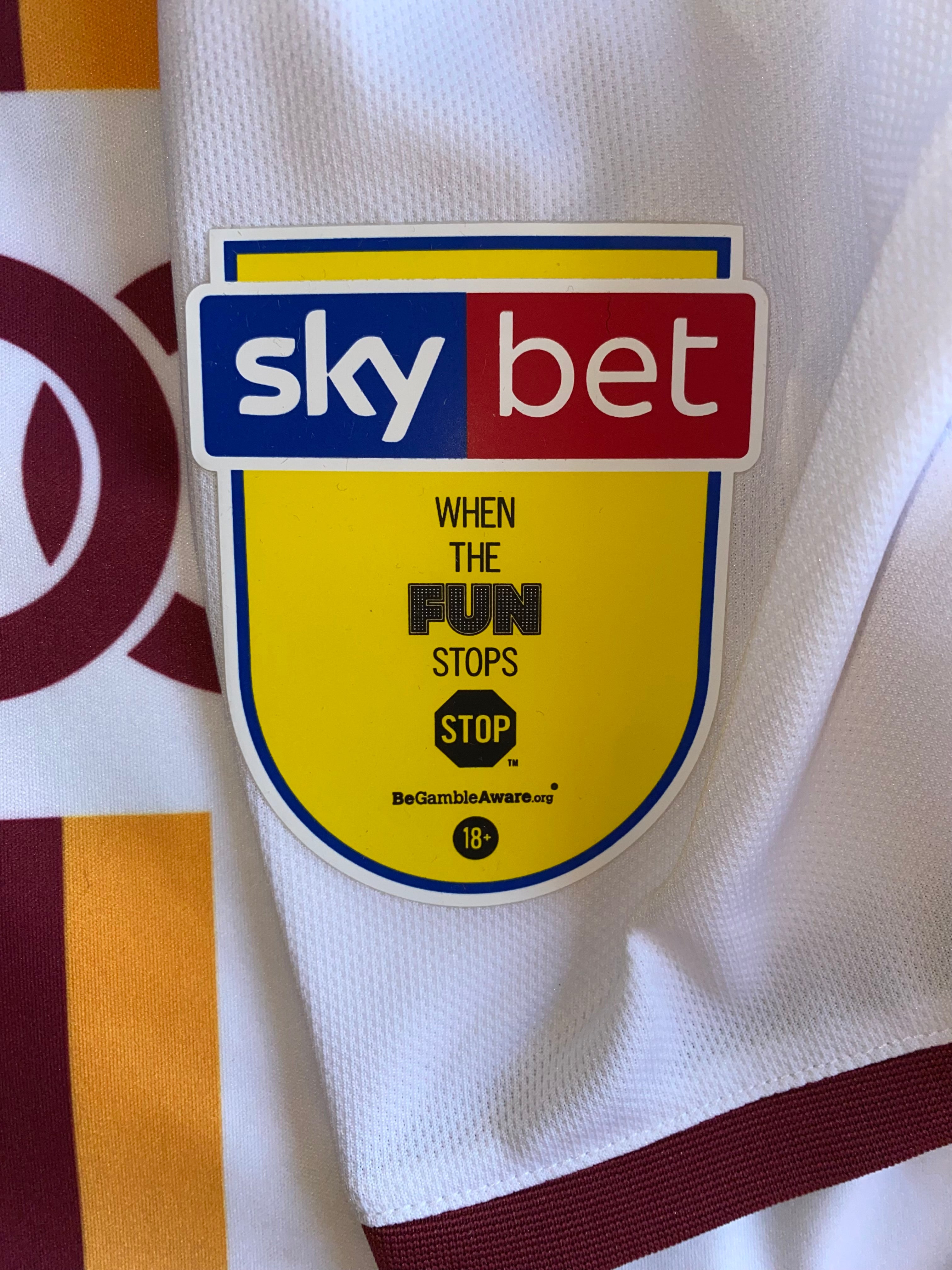 2019/20 BRADFORD CITY MATCH WORN AWAY SHIRT (HENLEY #22)