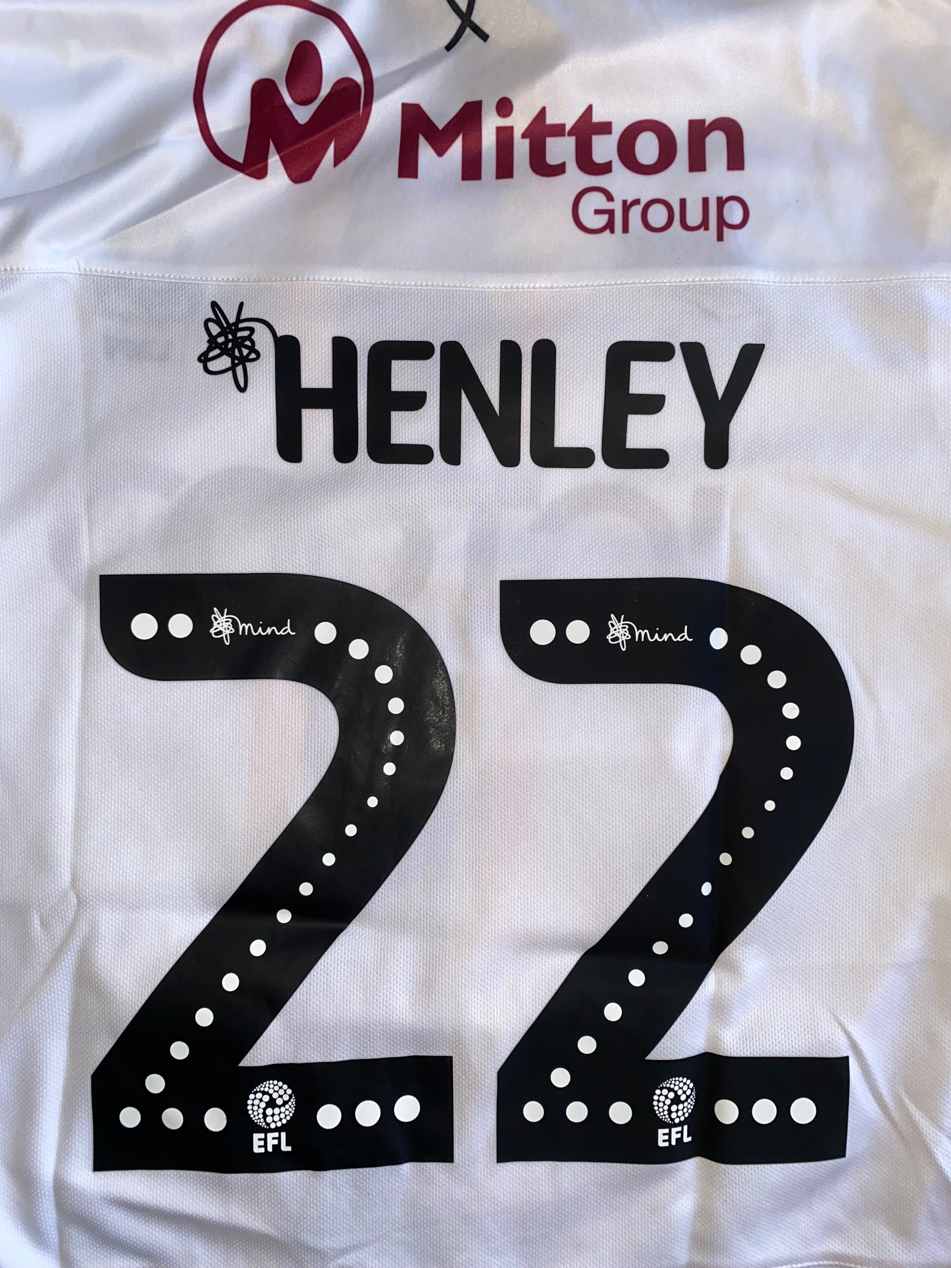 2019/20 BRADFORD CITY MATCH WORN AWAY SHIRT (HENLEY #22)