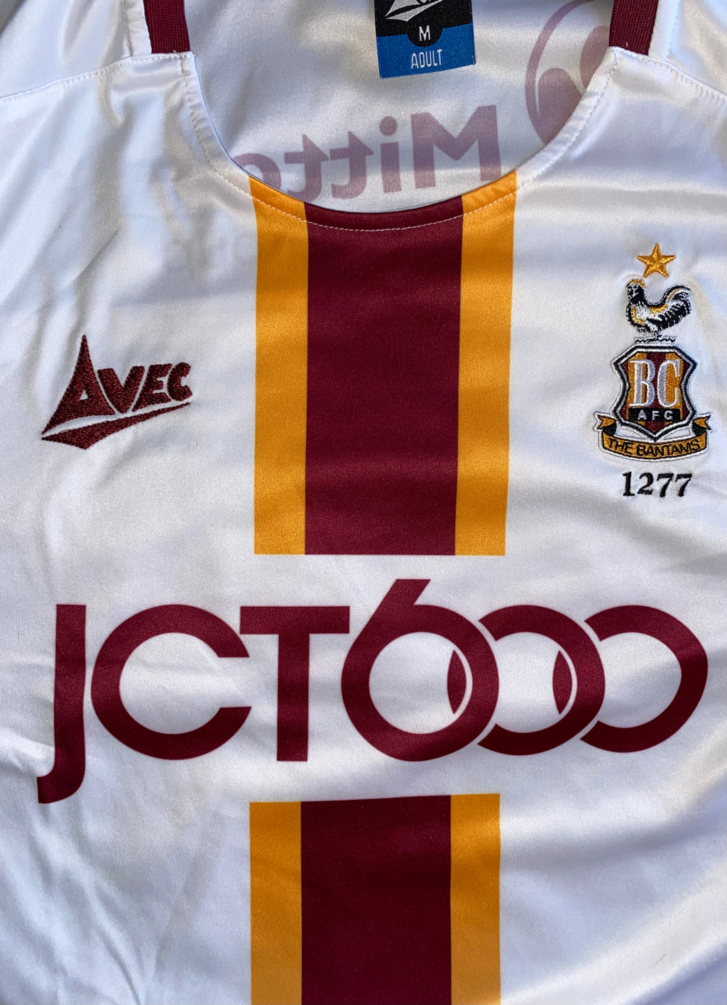 2019/20 BRADFORD CITY MATCH WORN AWAY SHIRT (HENLEY #22)