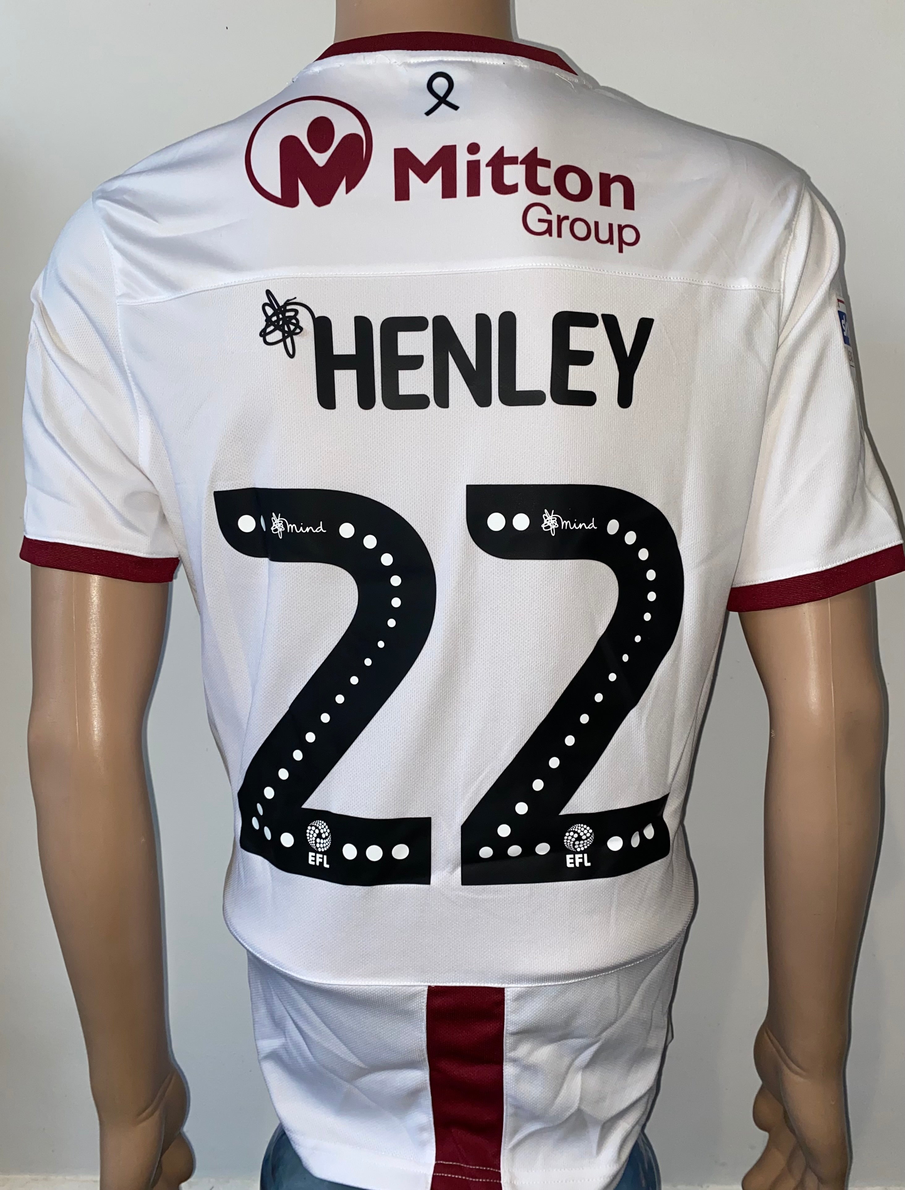 2019/20 BRADFORD CITY MATCH WORN AWAY SHIRT (HENLEY #22)