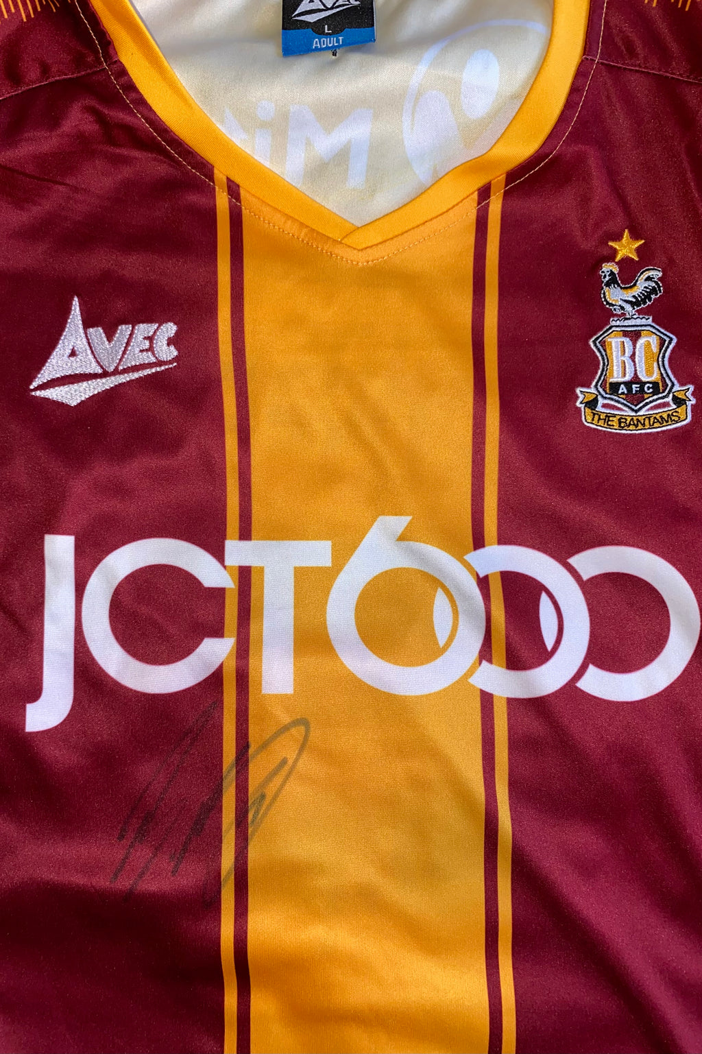2020/21 BRADFORD CITY MATCH WORN HOME SHIRT (EVERTON-RICHARDS v LINCOLN carabao cup)